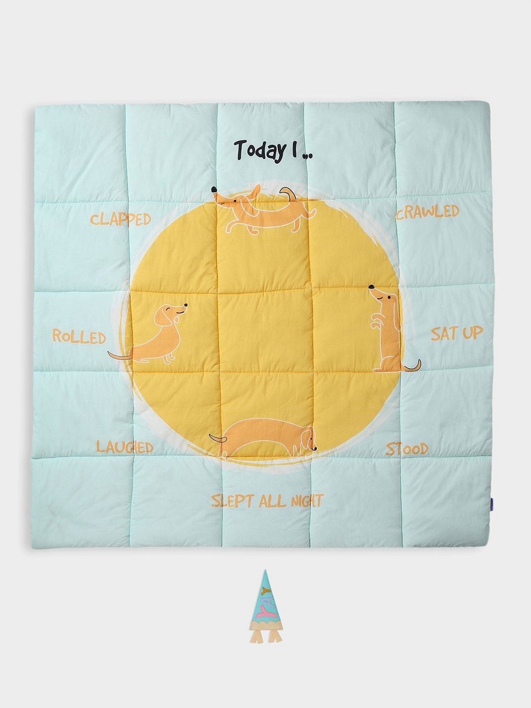MiArcus Blue & Yellow Printed Pure Cotton  Baby Activity Play Mat