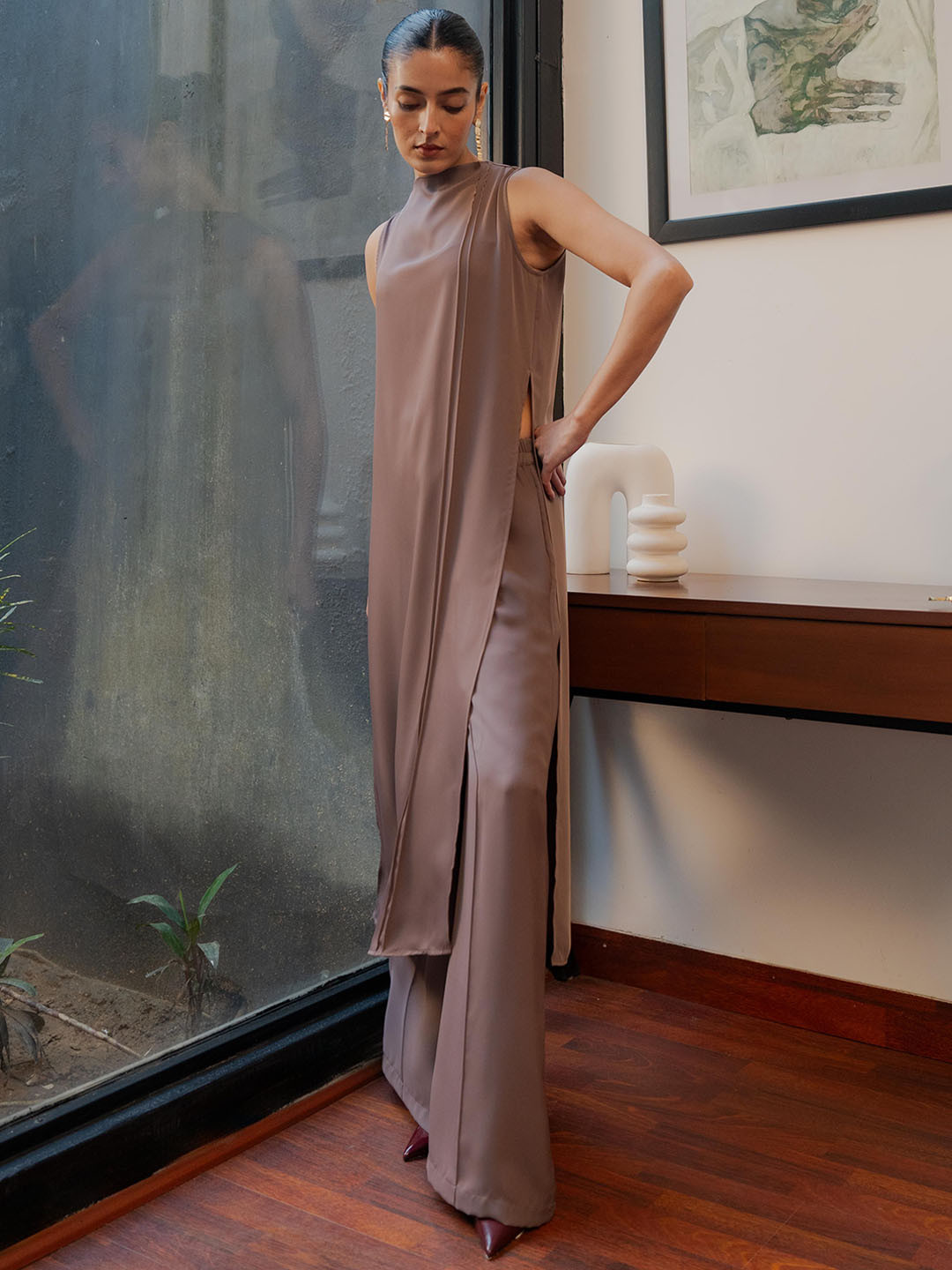 UNRUSH Cora Earth Violet Tunic With Trousers Co-Ords