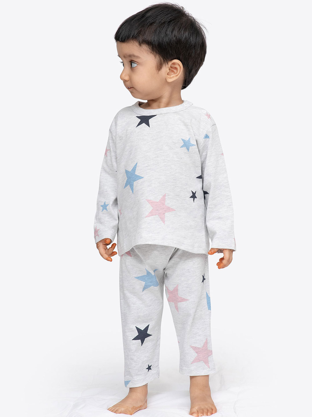 ariel Kids Printed Pure Cotton Long Sleeves Round Neck T-Shirt with Pyjamas