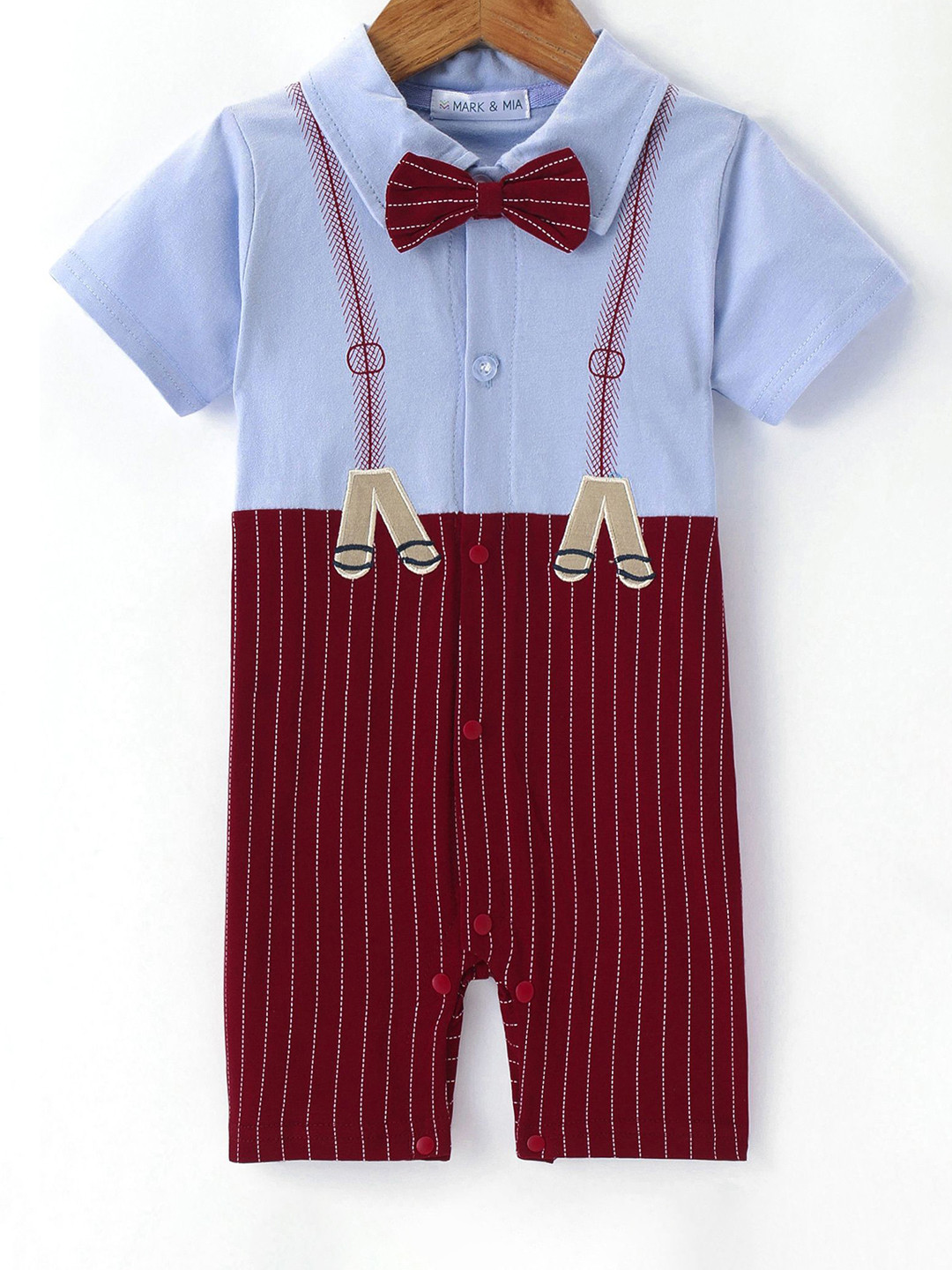 Mark & Mia Infant Boys Shirt Collar Rompers