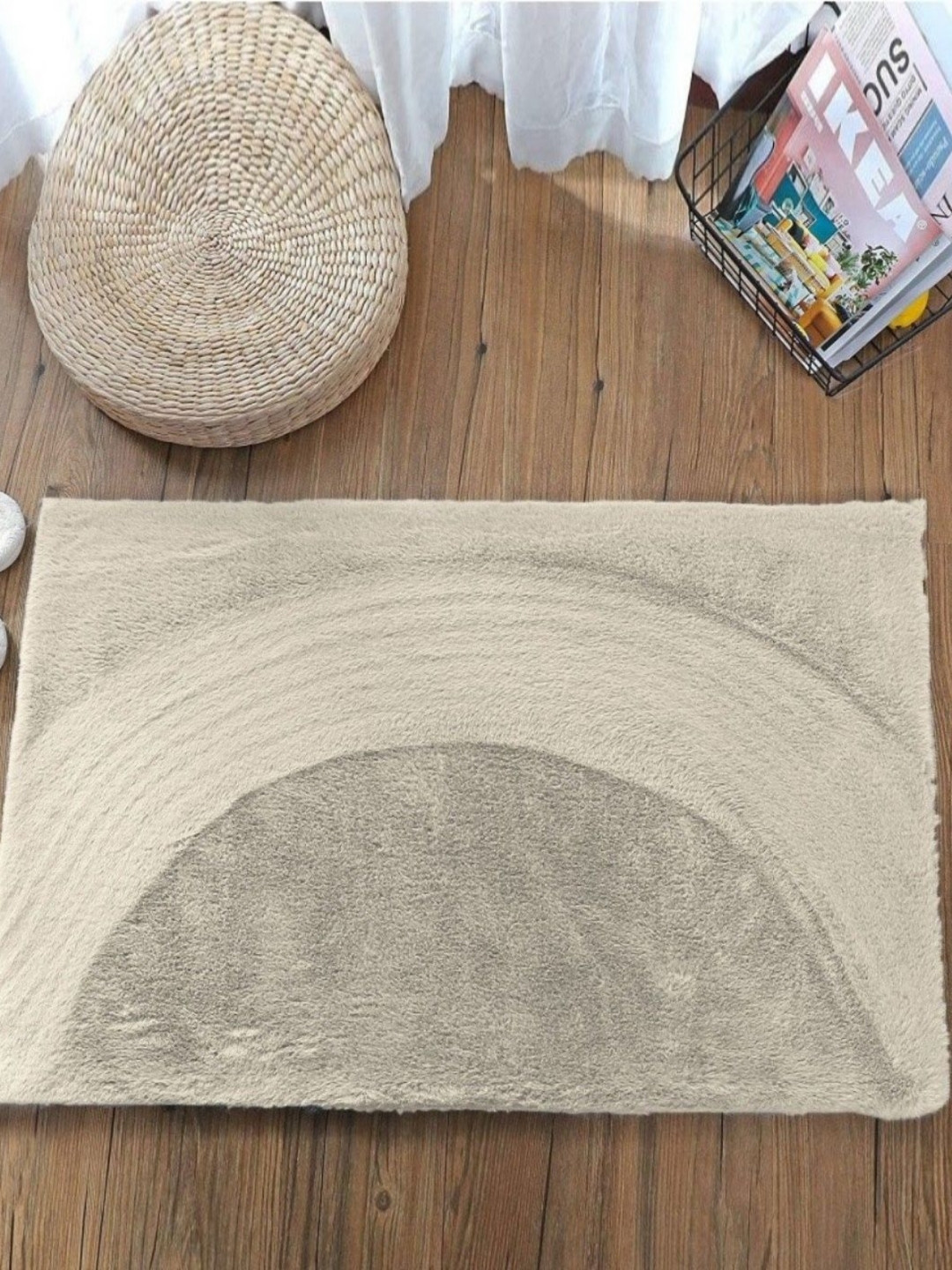 RADECOR Light Grey Super Soft Fluffy Anti-Skid Bath Mat