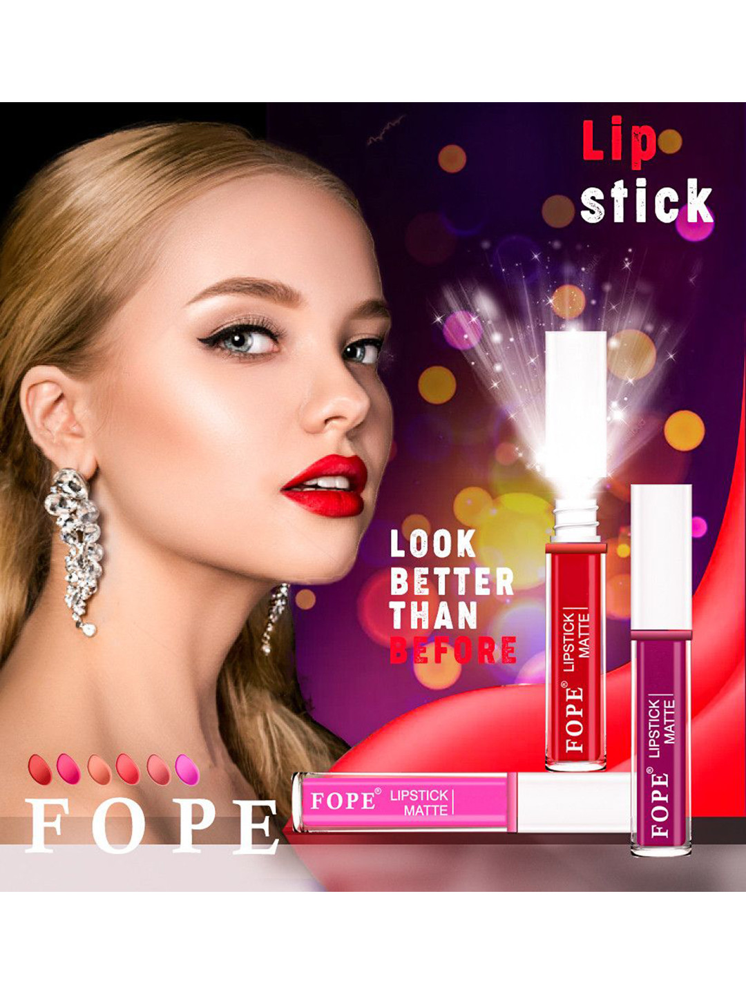 FOPE Set Of 4 Long Lasting Bold Talk Matte Liquid Lipstick - 4 ml Each