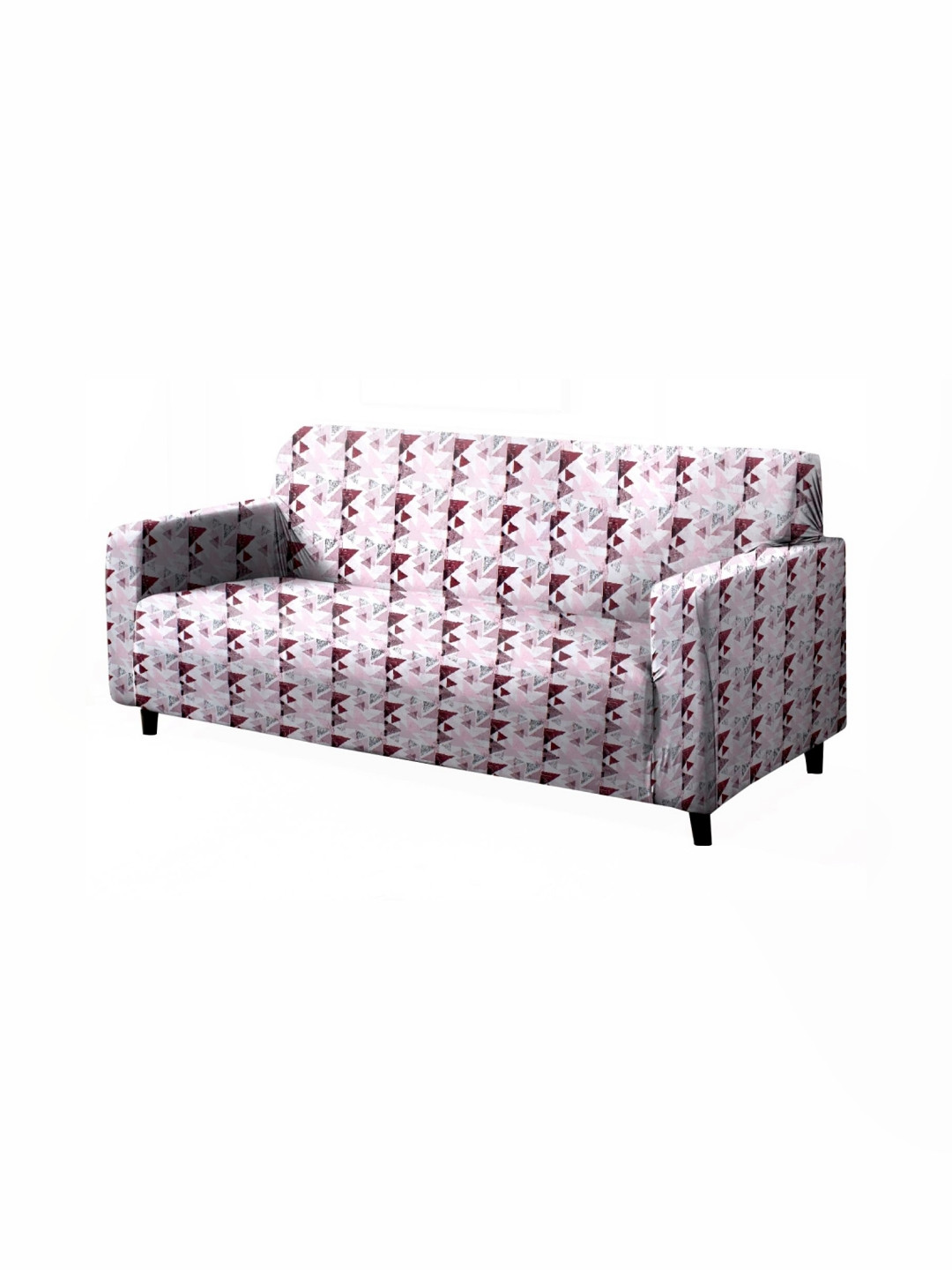 Stylista Pink 3 Seater Stretchable Protector Sofa Cover With Arms