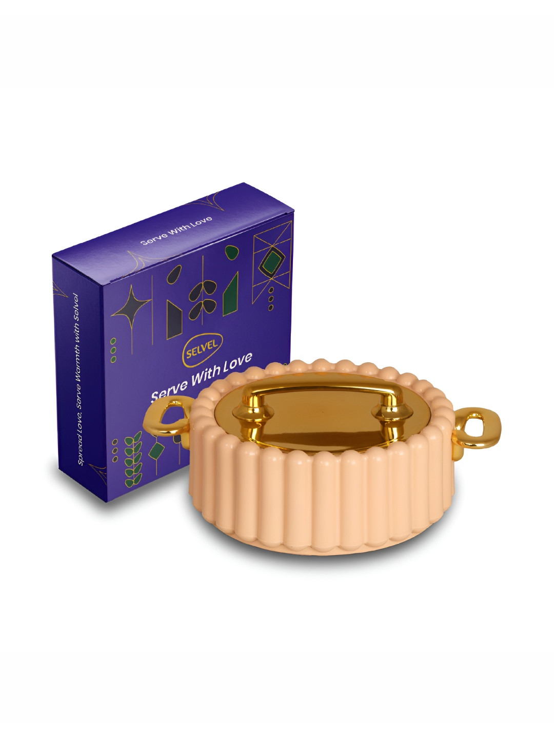 SELVEL Peach Stainless Steel Easy to Clean Thermal Insulated Casserole