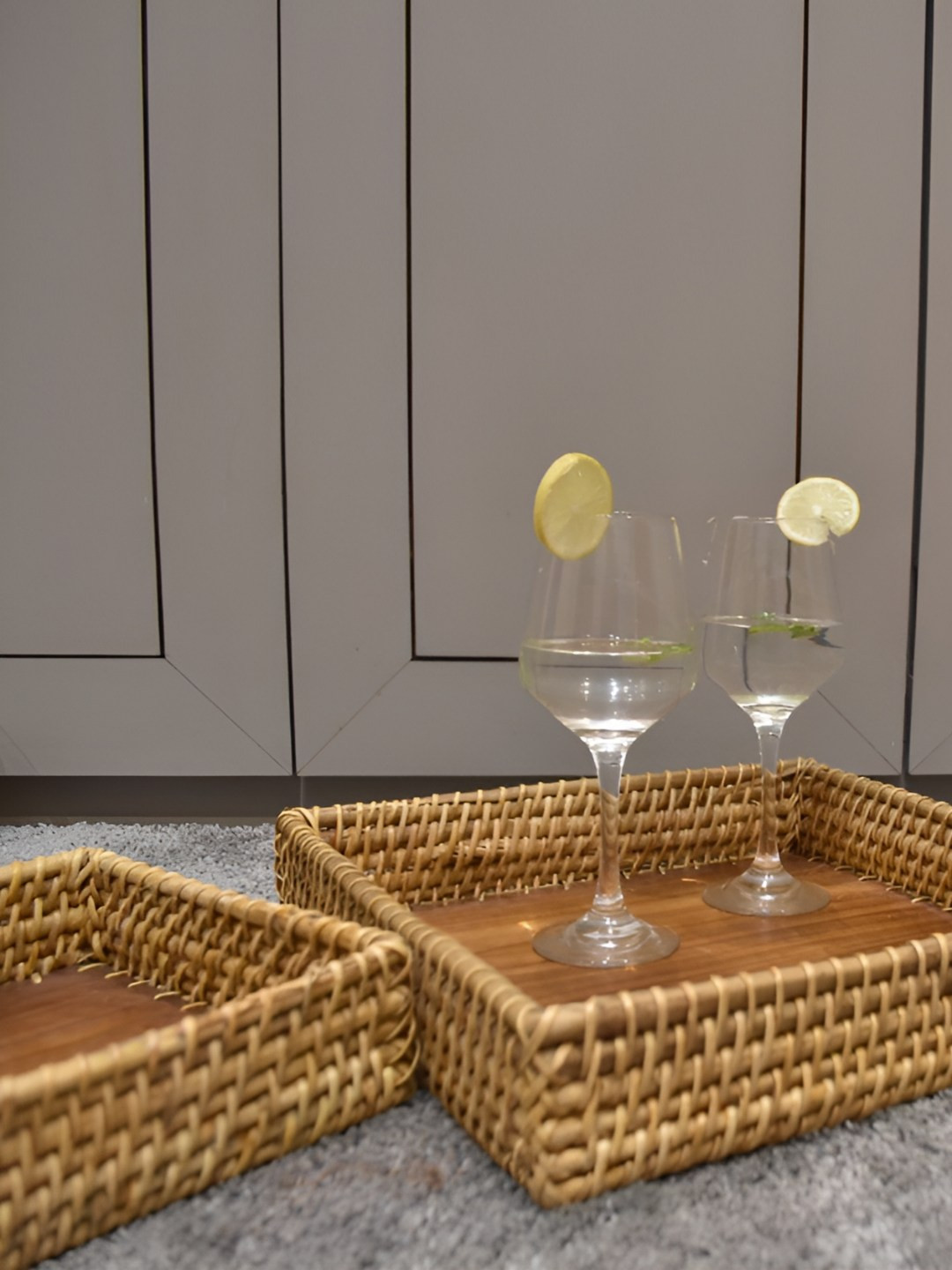 FLICKERS AND FLAME Brown Serving Tray