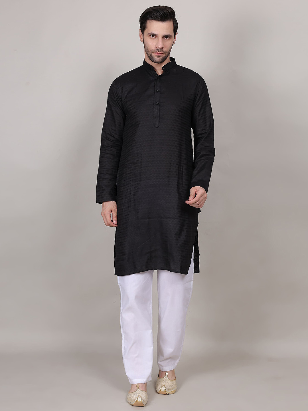 4u Fashion Men Solid Daily Cotton Straight Kurta