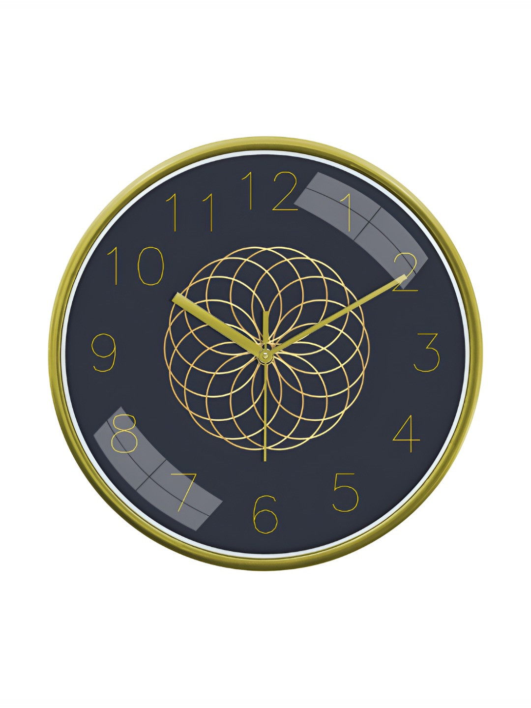 Aura Black & Lime Green Printed Round Contemporary Modern Wall Clock