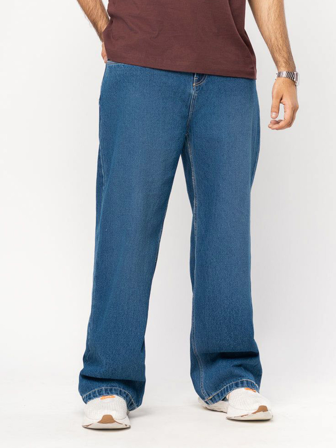 FREAKINS Men Blue Fish Cut Men's Straight Jeans