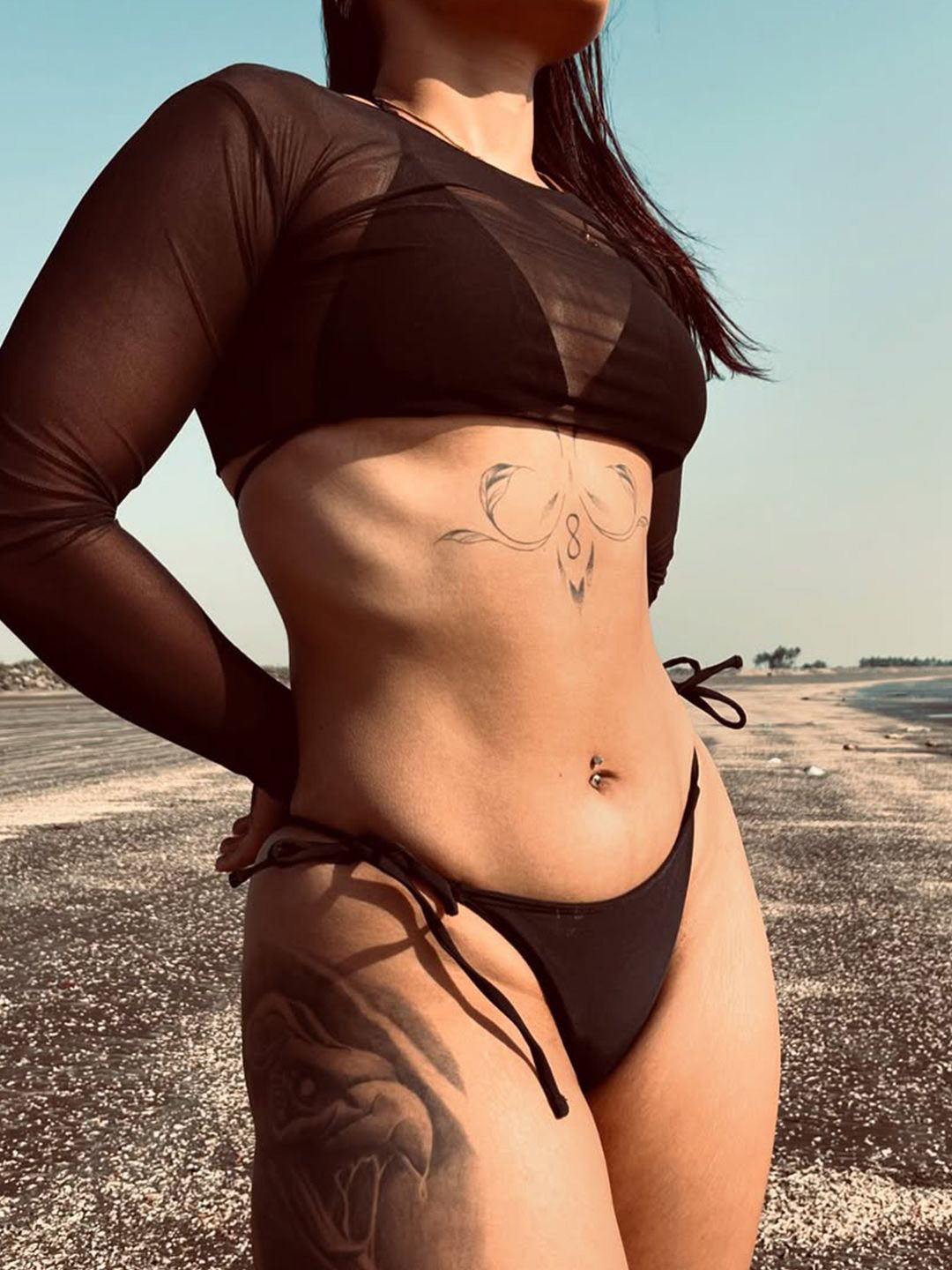 Curve it right Round Neck Three-Piece Swimwear Coverup Set