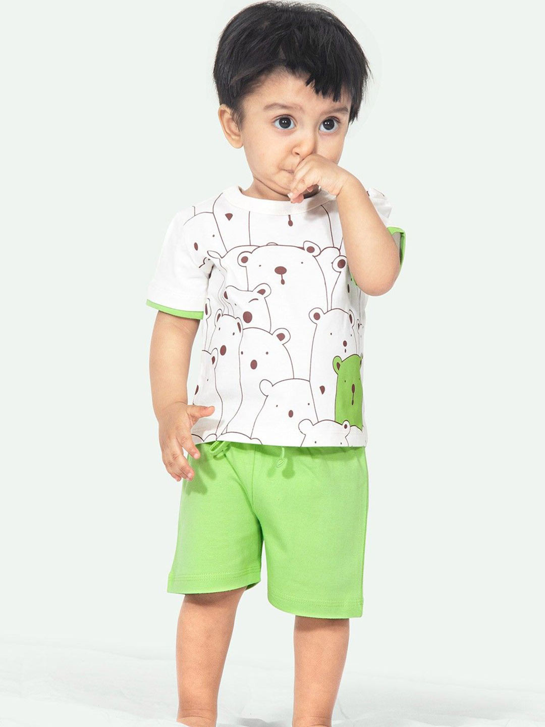 ariel Kids Printed Pure Cotton Short Sleeves Round Neck T-Shirt with Shorts