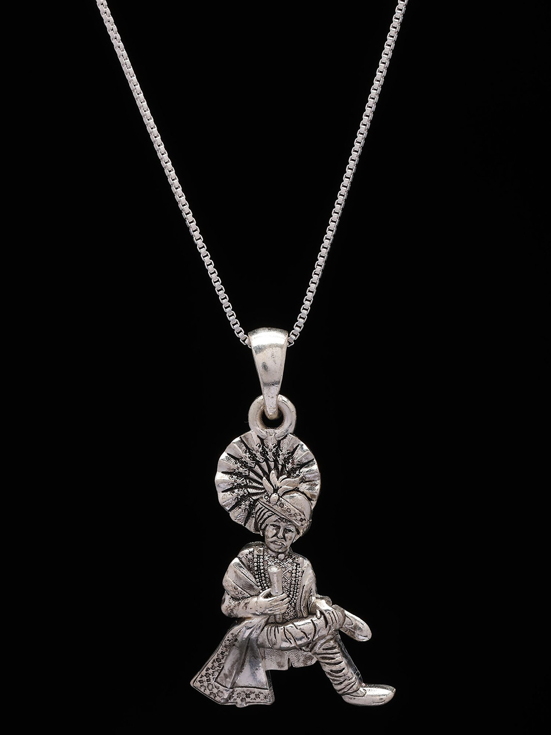 Exotic India Sterling Silver Mama Dev Pendant