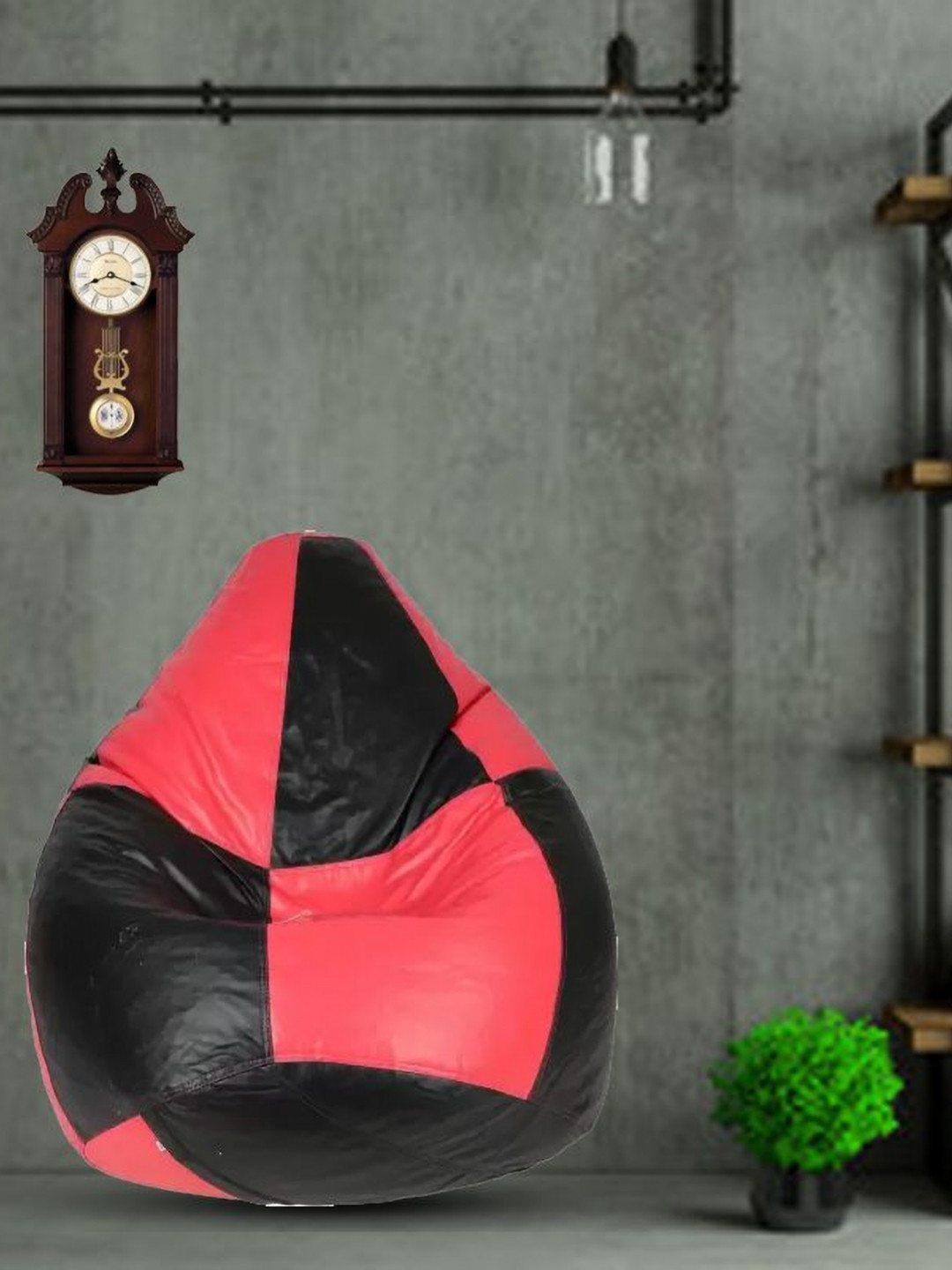 Coaster Shine Black & Pink Color-Blocked Tear Drop Bean Bag Cover