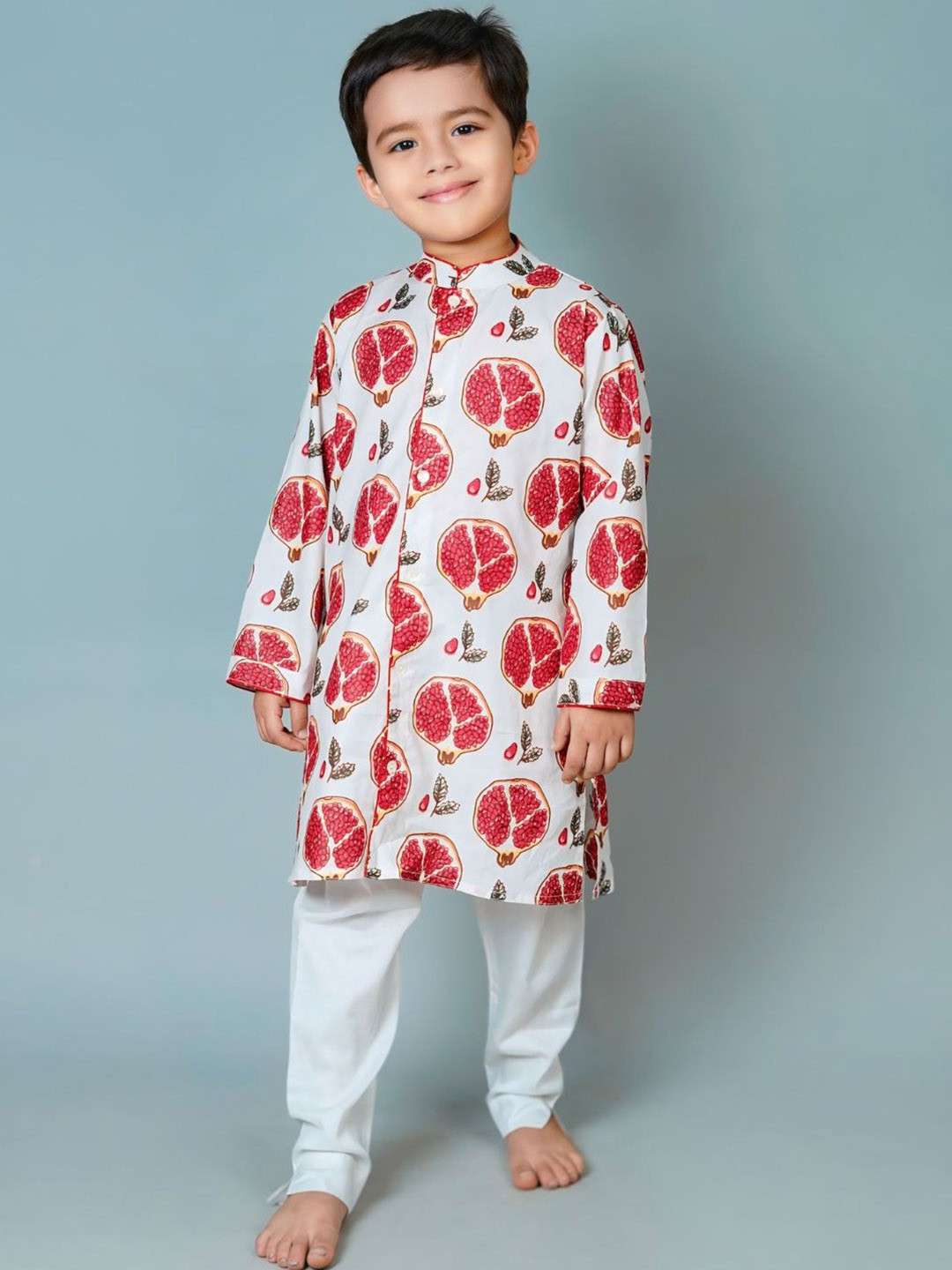Chanda Mama Boys Printed Pure Cotton Kurta with Pyjamas