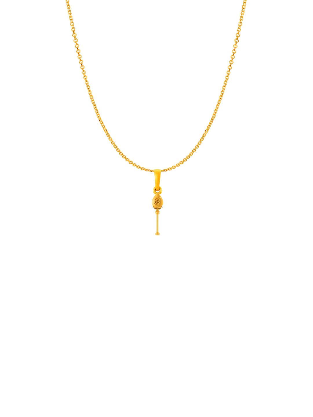 Metronaut 92.5 Sterling Silver 22KTGold-Plated Tamil Om Pendant with Anchor Chain