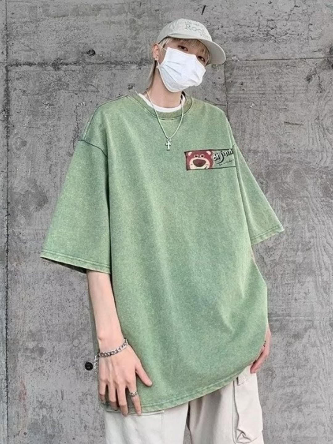 Men's Oversized Comic Print Round Neck T-shirt