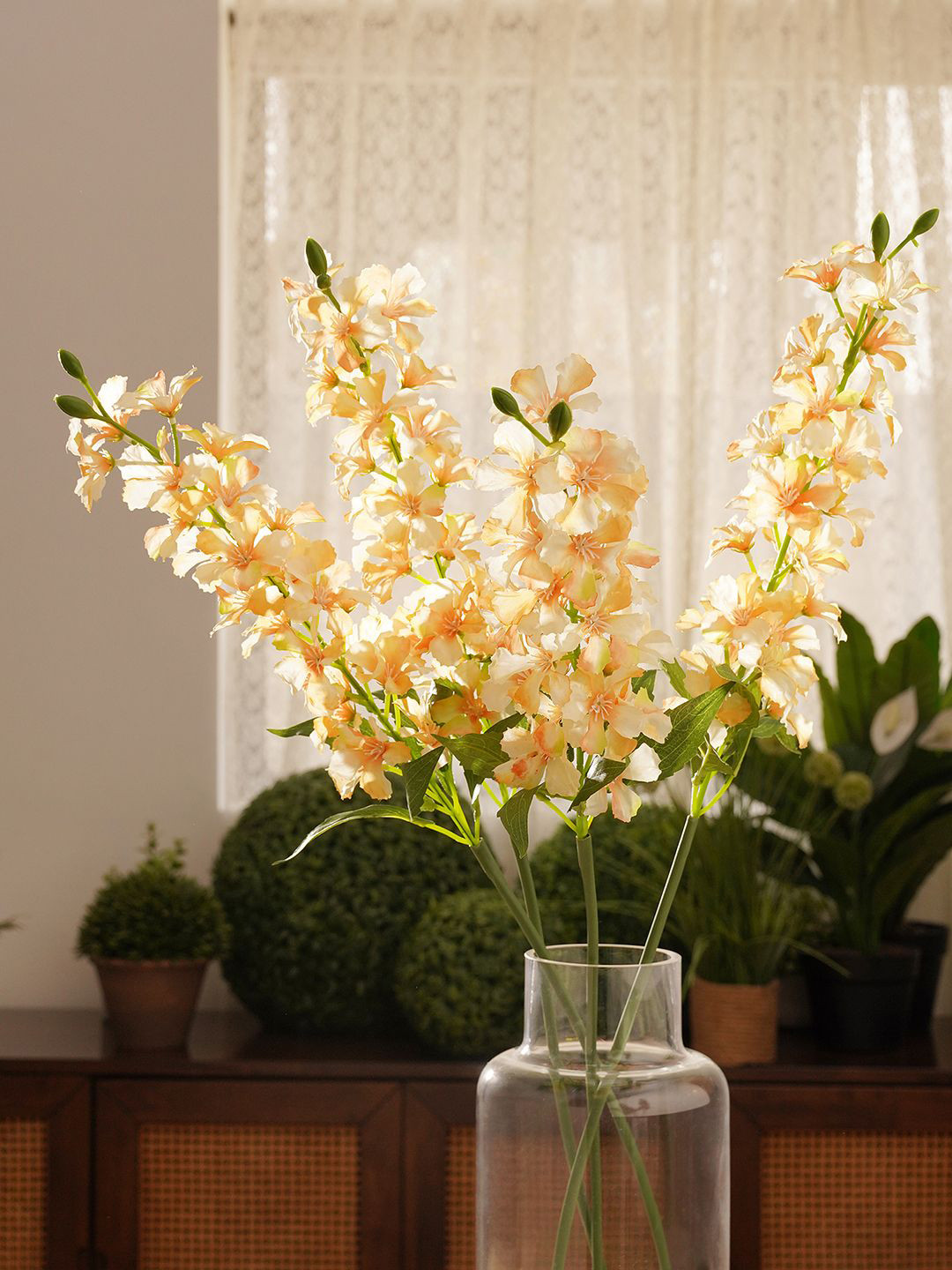 Pure Home and Living Peach-Coloured & Green Phlox Artificial Flower