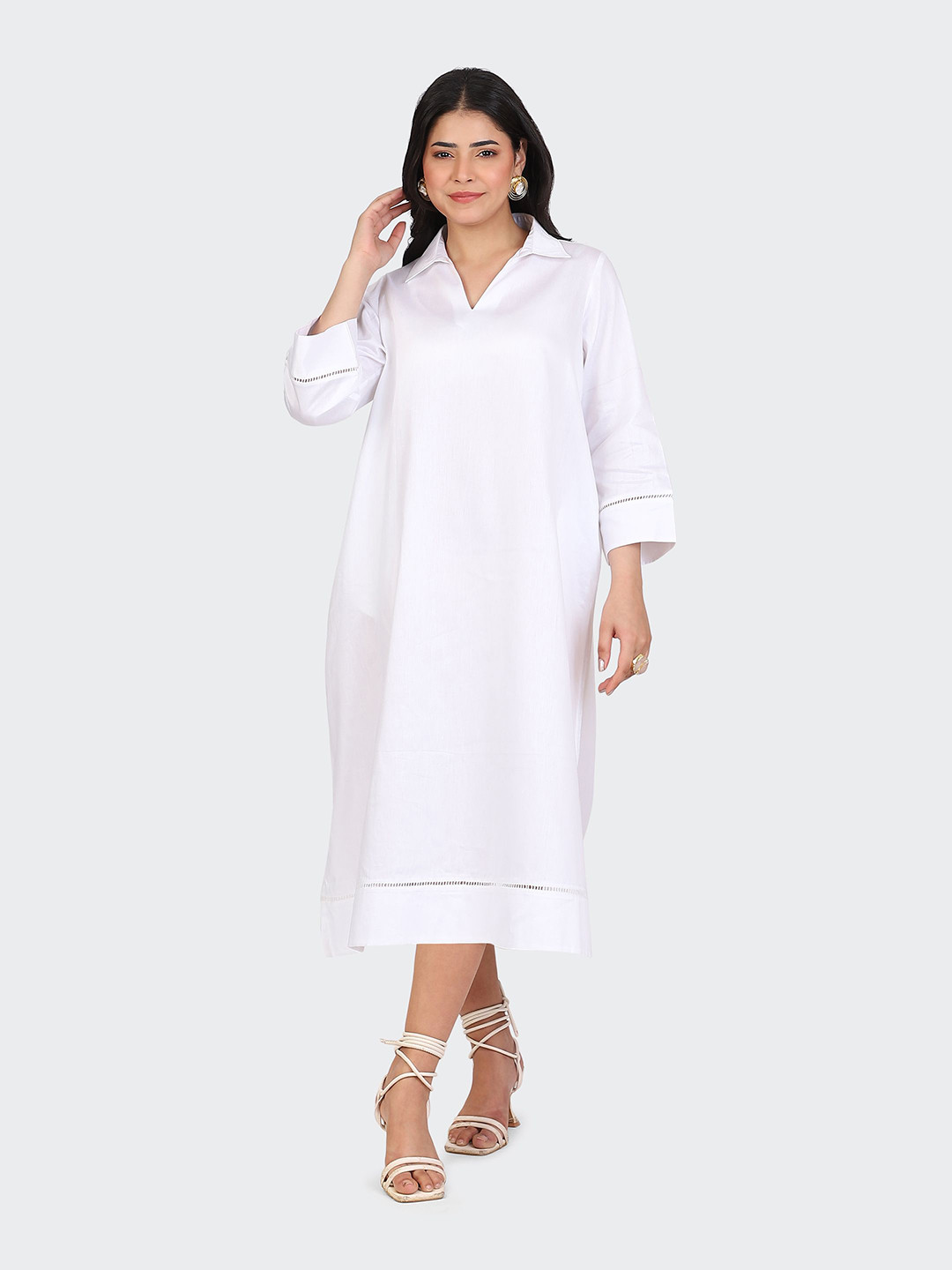 HUE & HIDE Women Cotton A-Line Dress