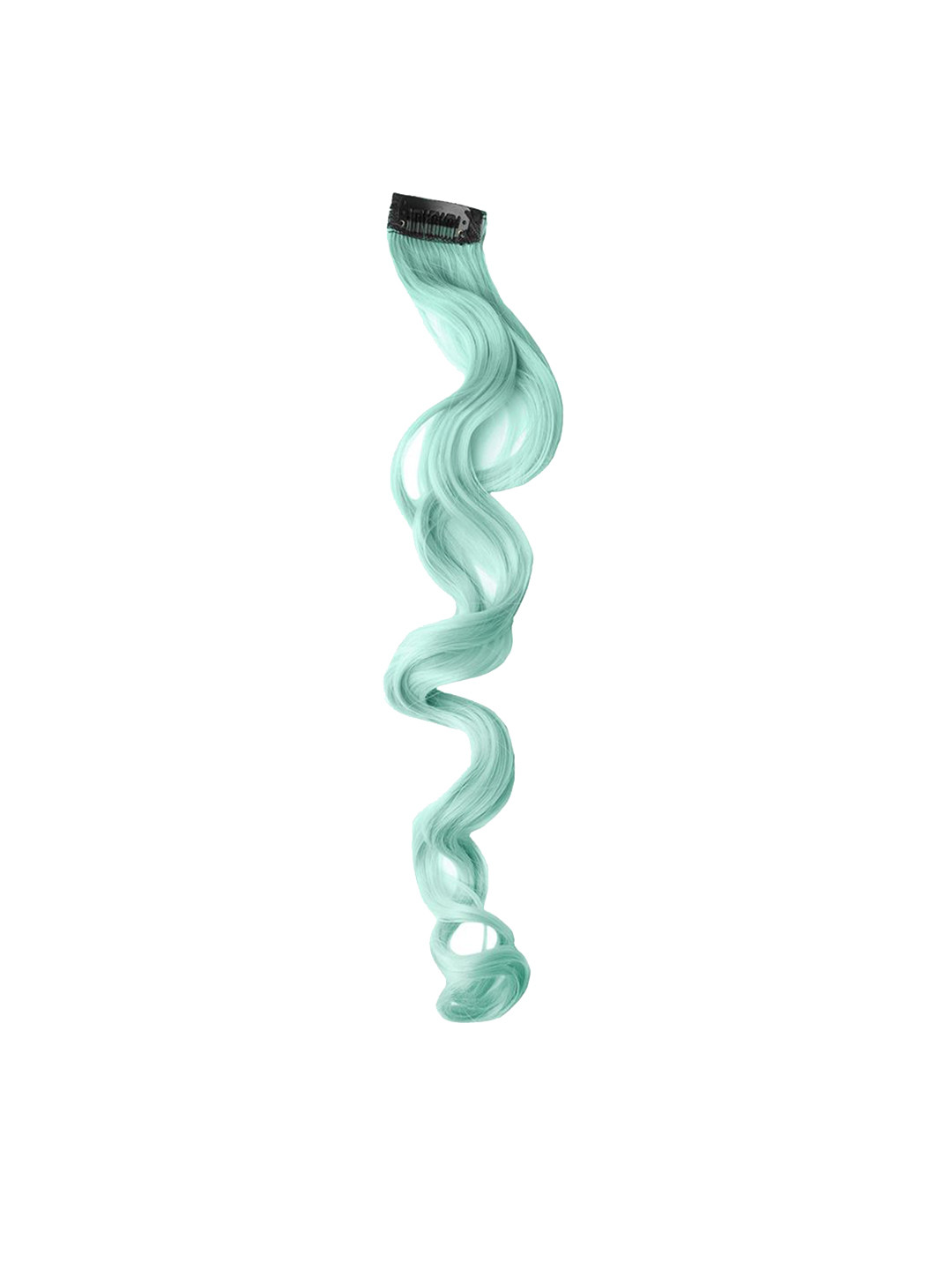 Stasia Street Clip In Curly Coloured Strand Hair Extension- Turquoise - 20 Inch