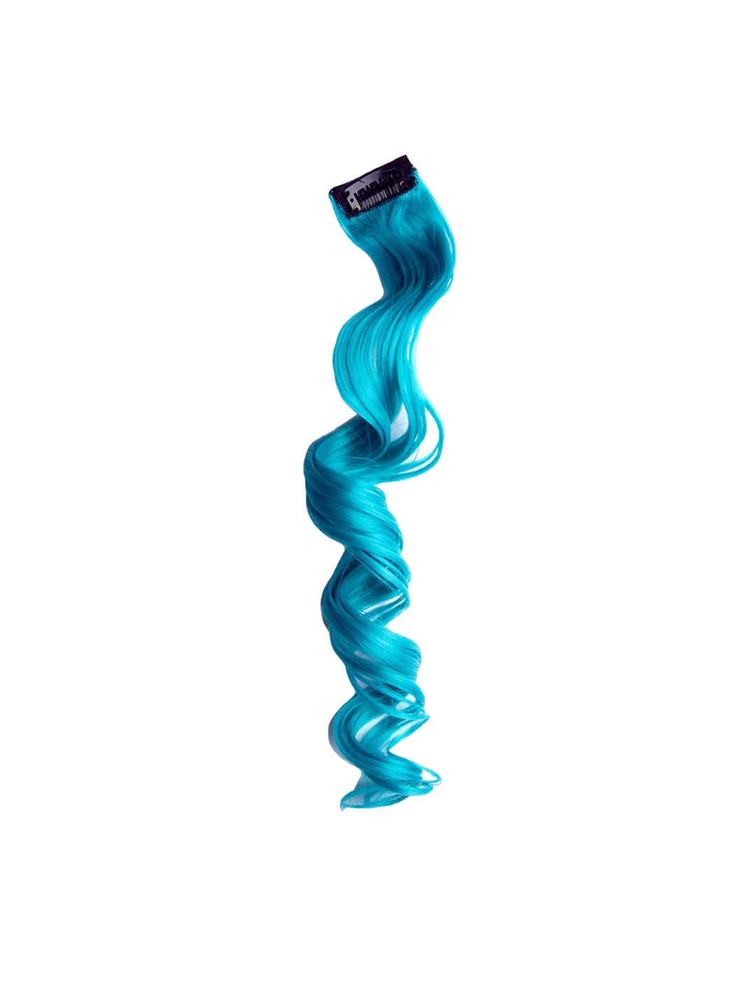 Stasia Street Clip-In Curly Coloured Strands Hair Extension - Blue - 20 Inch