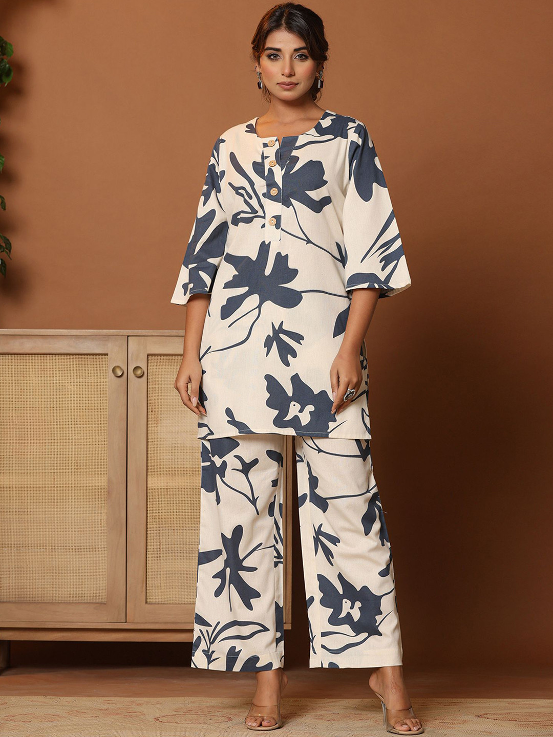 CHETI Printed Top & Trousers Co-Ords Set