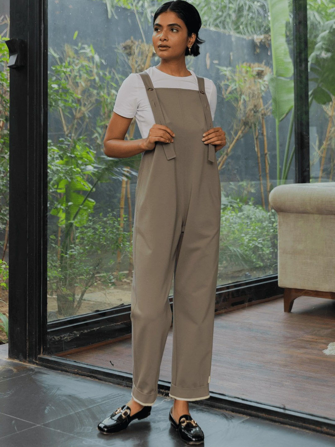 UNRUSH Women Olive Pitari Overalls