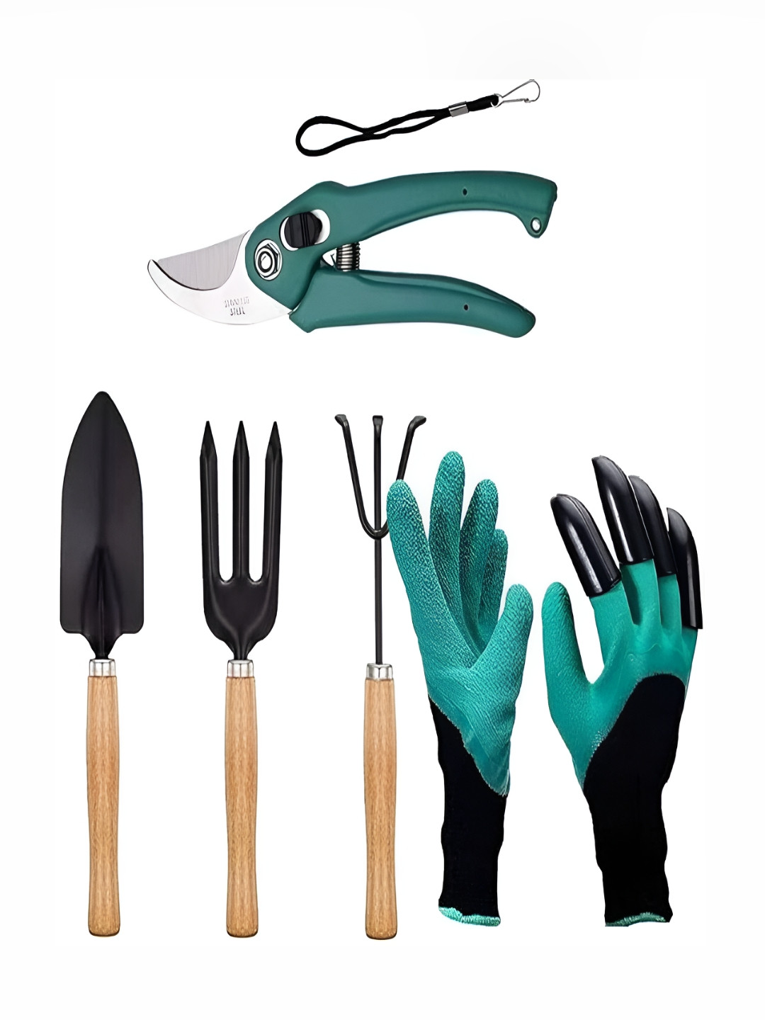 DeoDap Blue & Black Gardening Tools Set