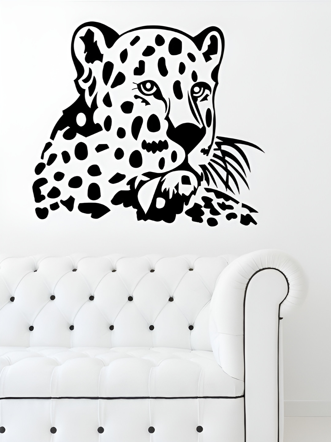 LANSTICK Black Self Adhesive Big Tiger Wall Sticker