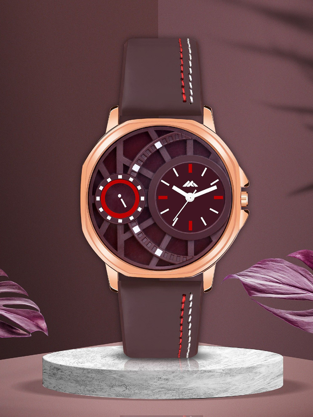 DOUBLERUN Men Patterned Dial Watch H05NMT-48