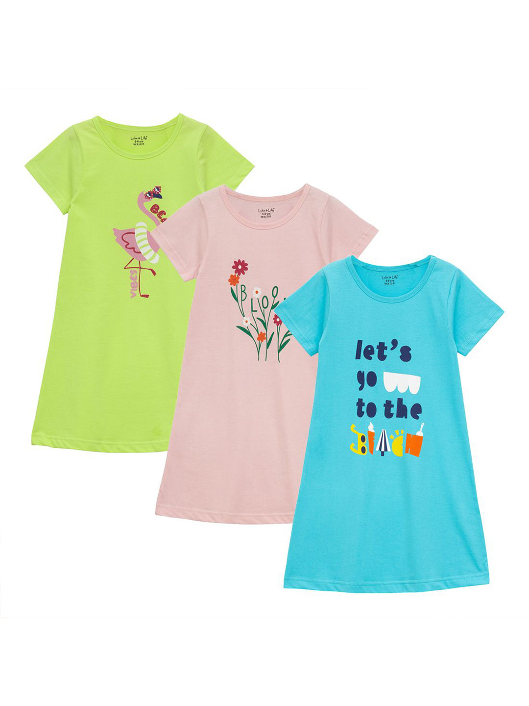 Luke & Lilly Girls Pack Of 3 Graphic Printed Jumper Dress
