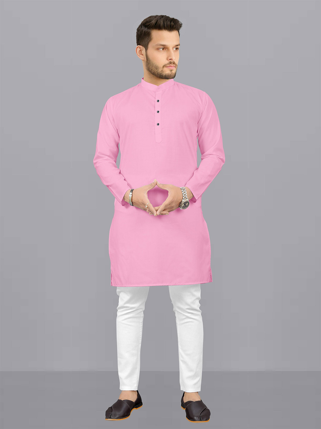VS MALL Mandarin Collar Straight Kurta
