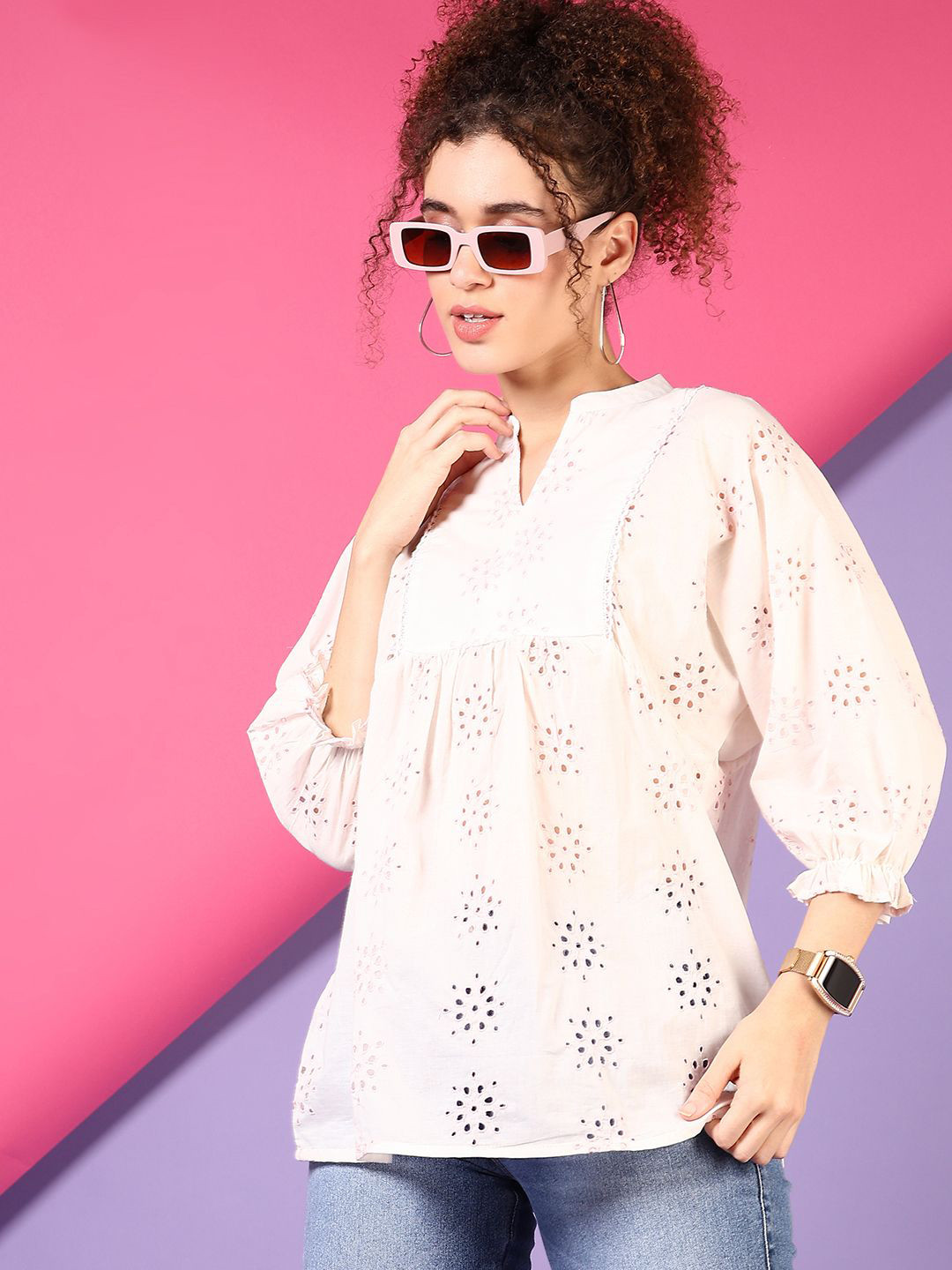 V-Mart Women Self Design Tops