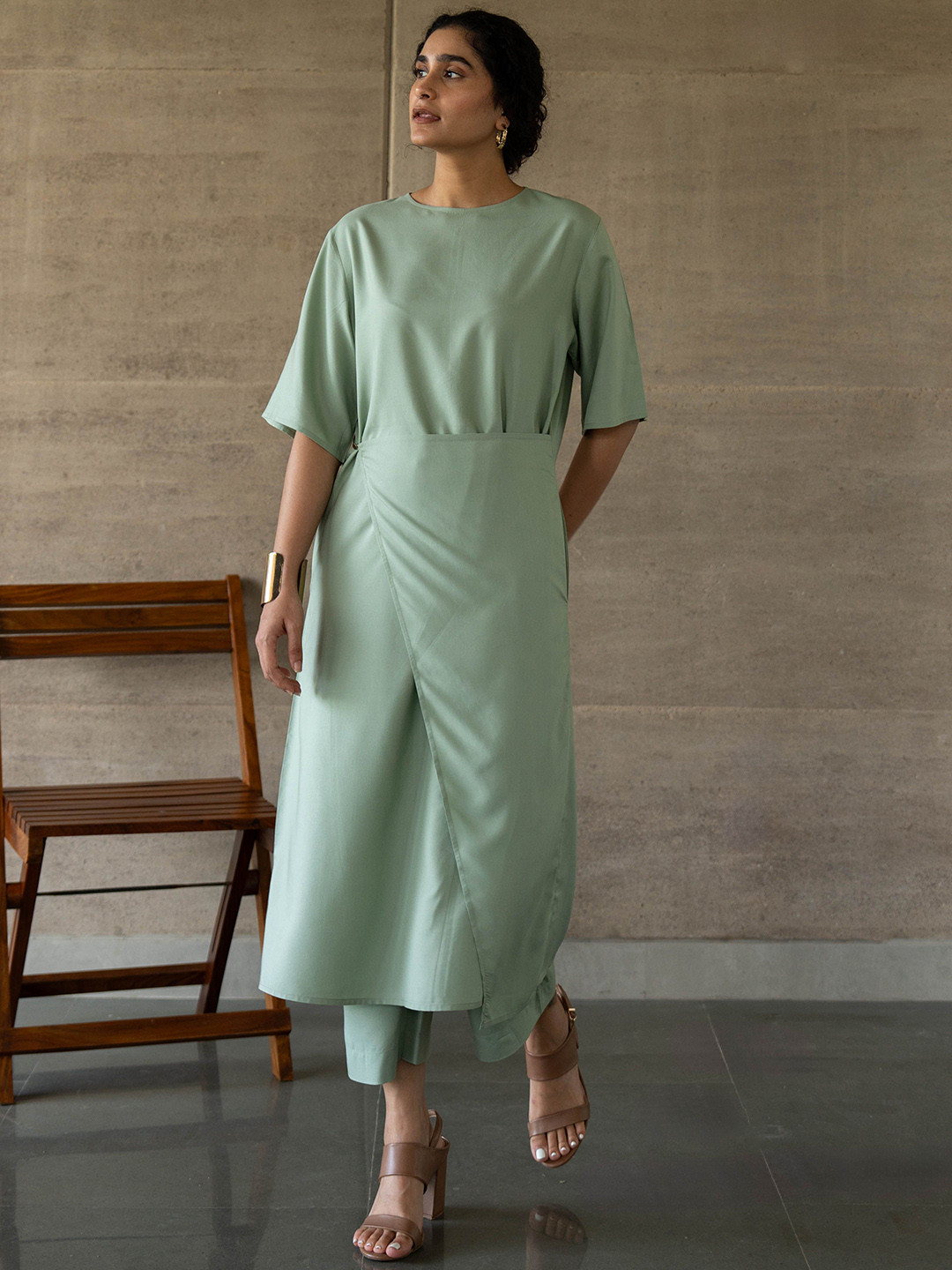 UNRUSH Sap Green Nubra Co-Ord Set