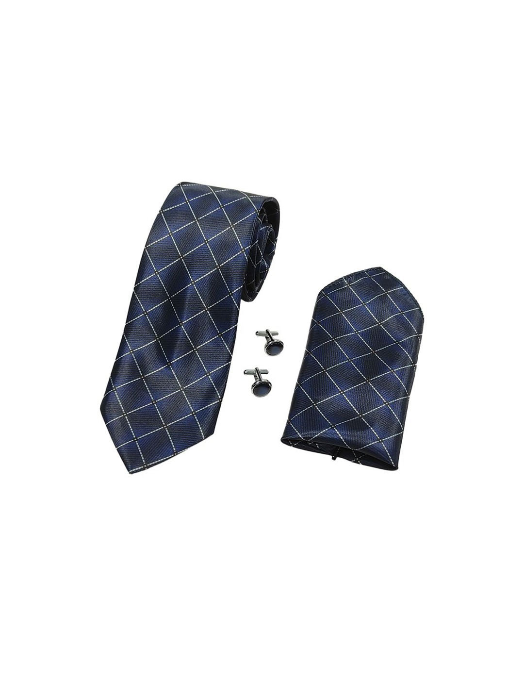 RARE COMBEE GROUP Men Accessory Gift Set of Necktie with Pocket Square & Cufflinks