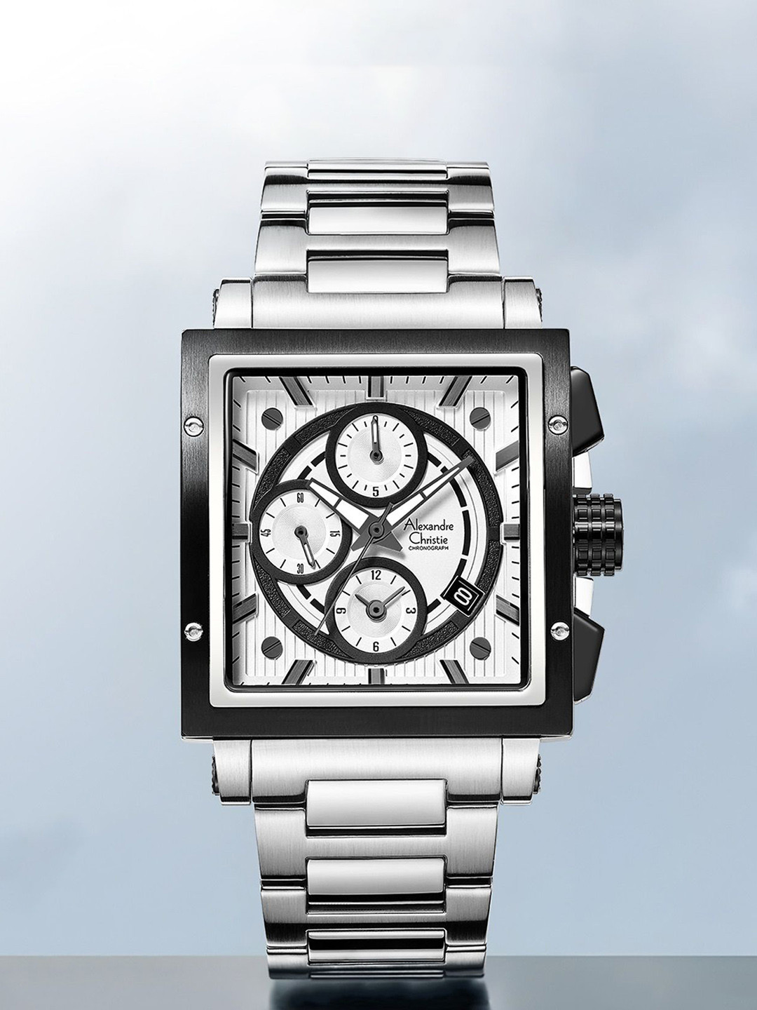 Alexandre Christie Men Dial & Bracelet Style Straps Analogue Chronograph Watch 6182GCBTBSL