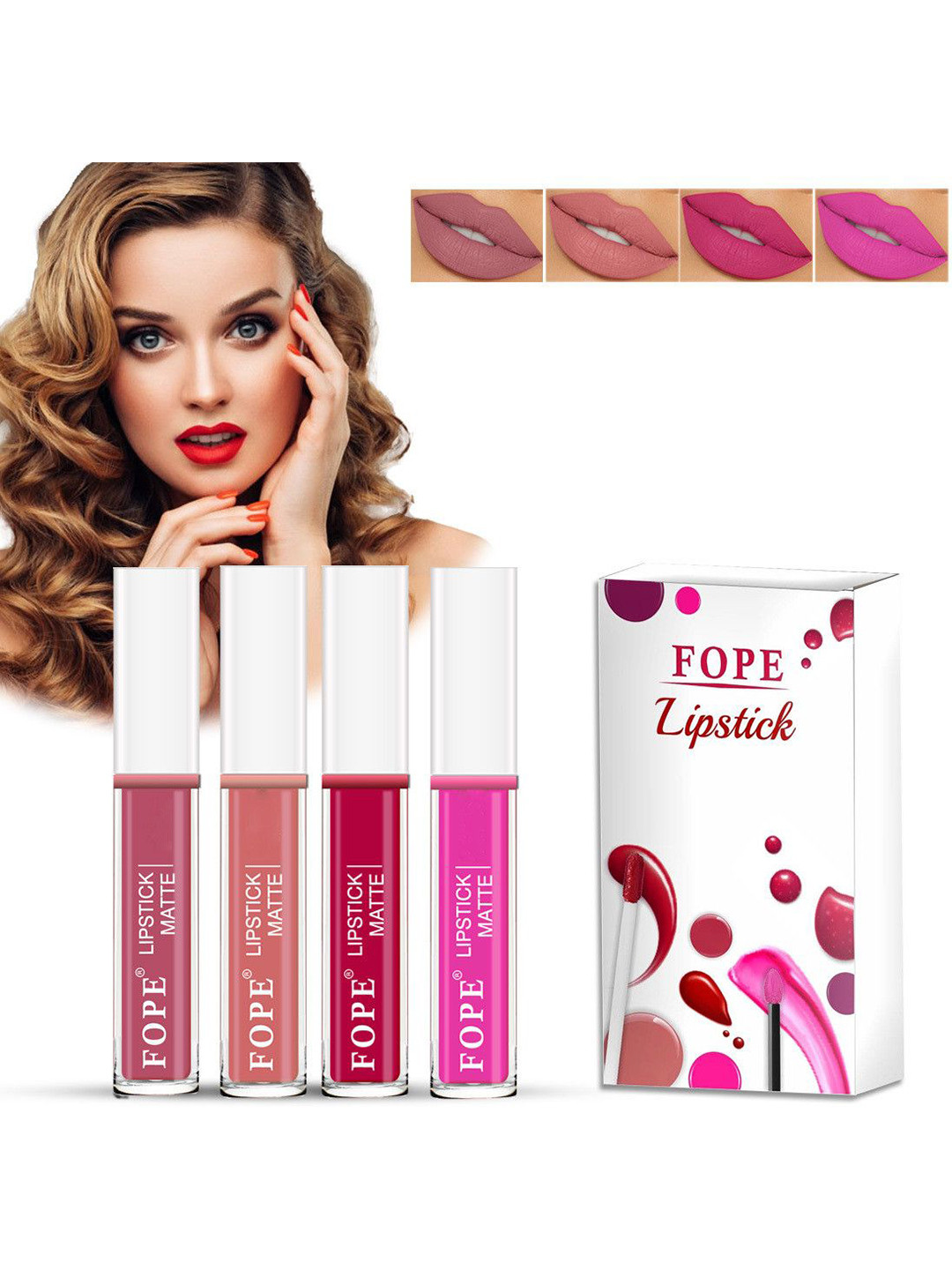 FOPE Set Of 4 Bold Talk Forever Stay Liquid Matte Lipstick - 4 ml Each -3-7-11-12