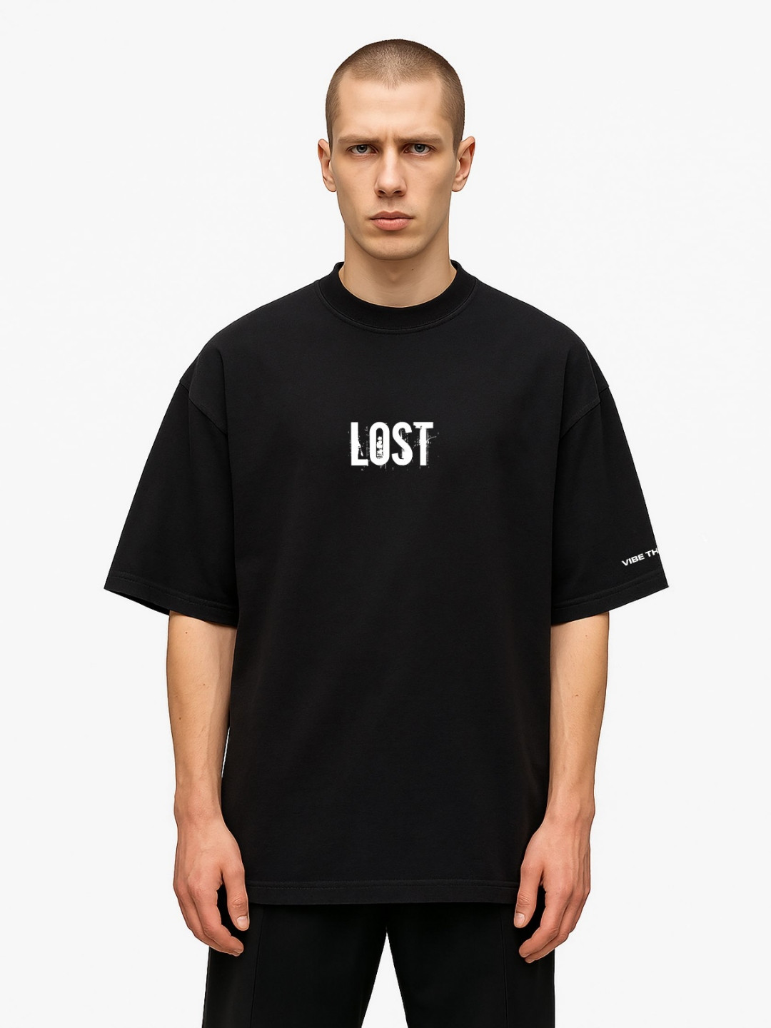 Vibe The Hype Men Photo Printed Round Neck Cotton Oversized T-shirt