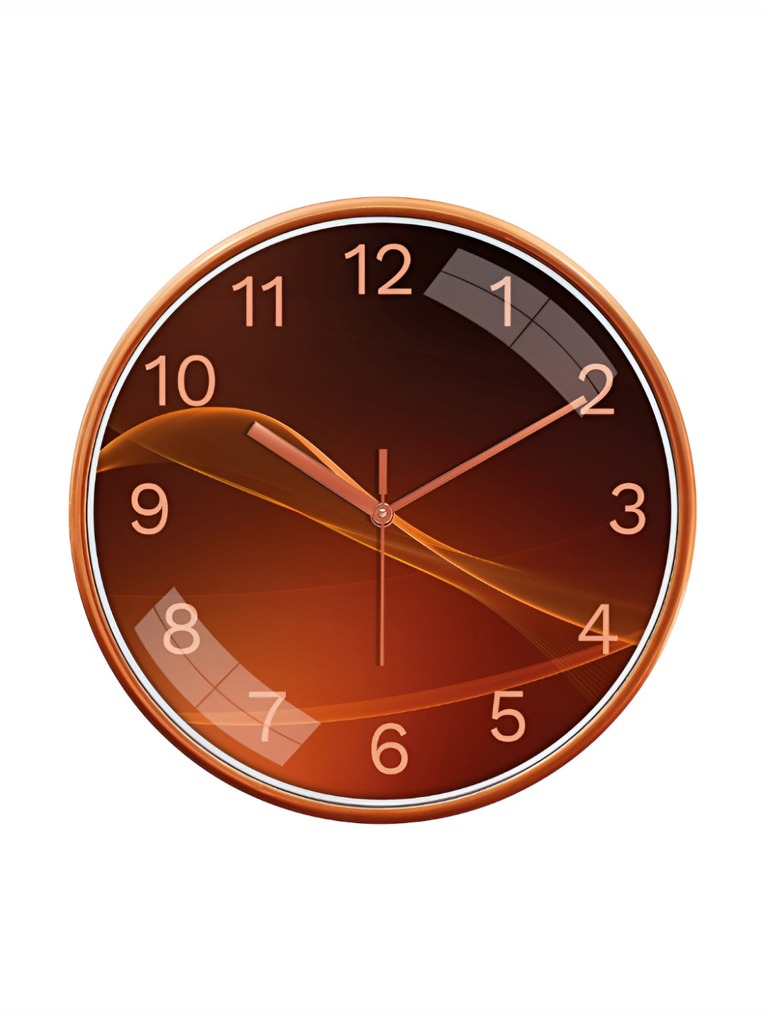Aura Brown Plastic Large Display Round Battery Analogue Wall Clock-30cm