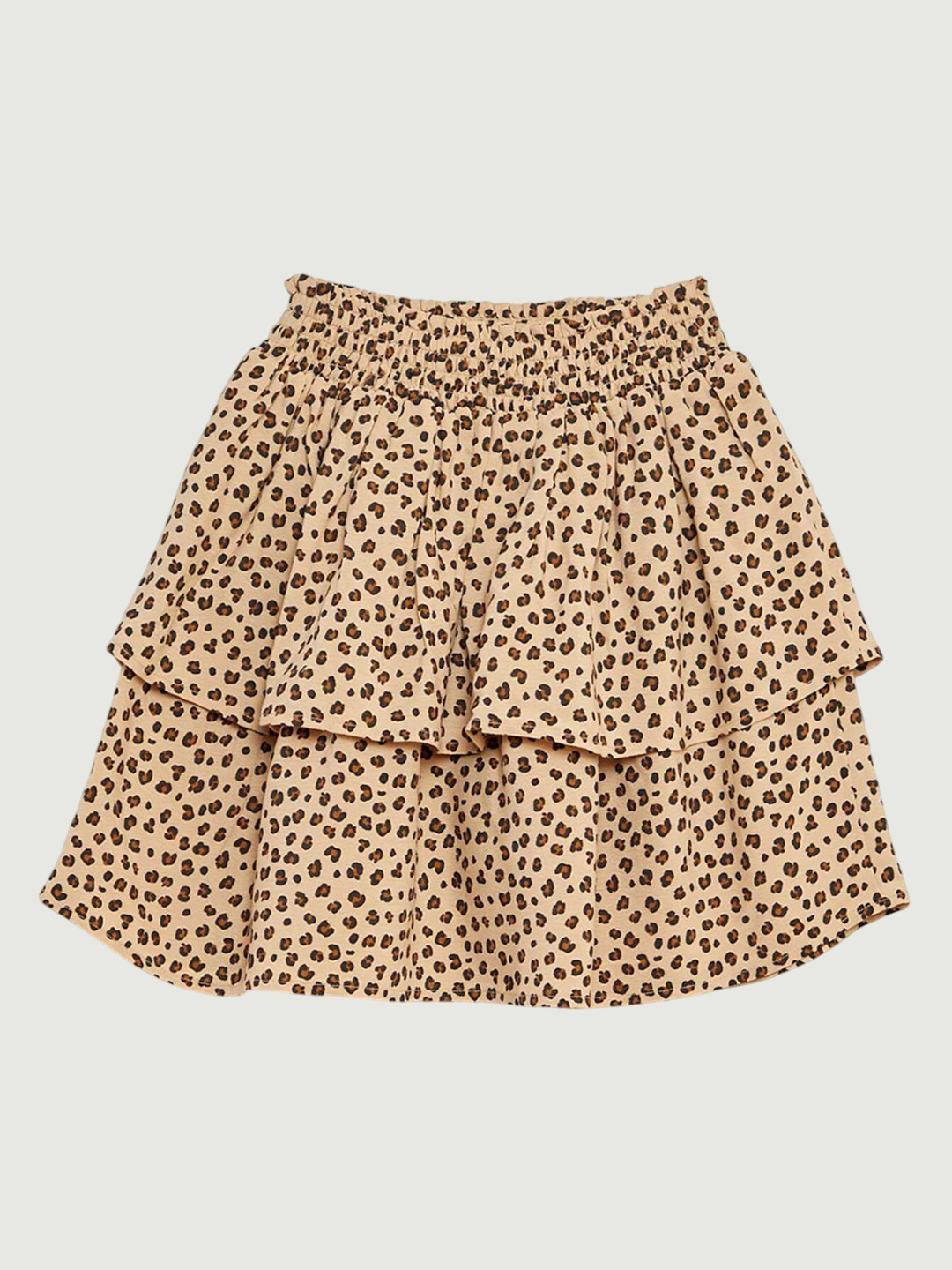 KIABI Leopard Printed Tired Knee length Skirt
