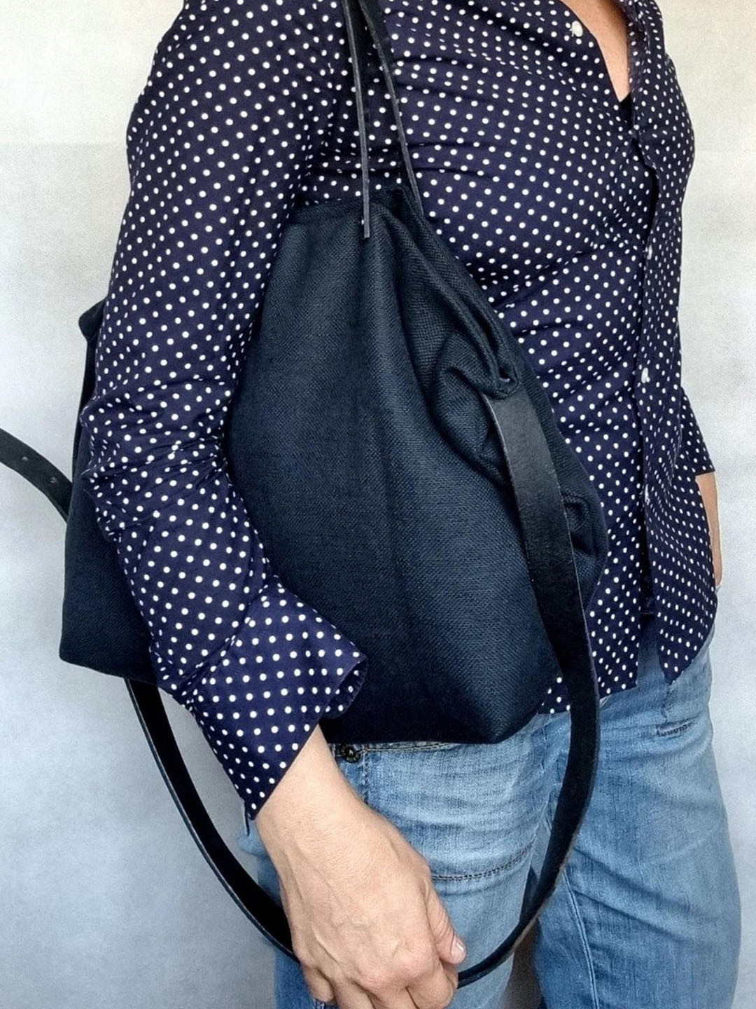 STRUTT Printed Leather Structured Shoulder Bag with Quilted