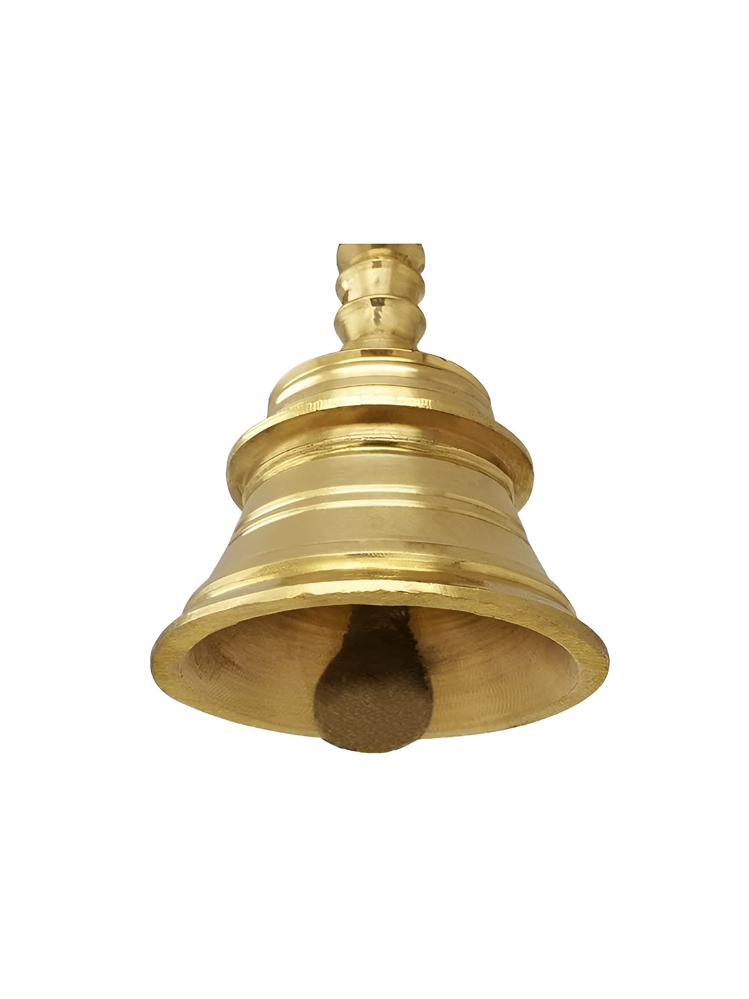 PujaNPujari Yellow Pure Brass Nandi Handle Pooja Bell