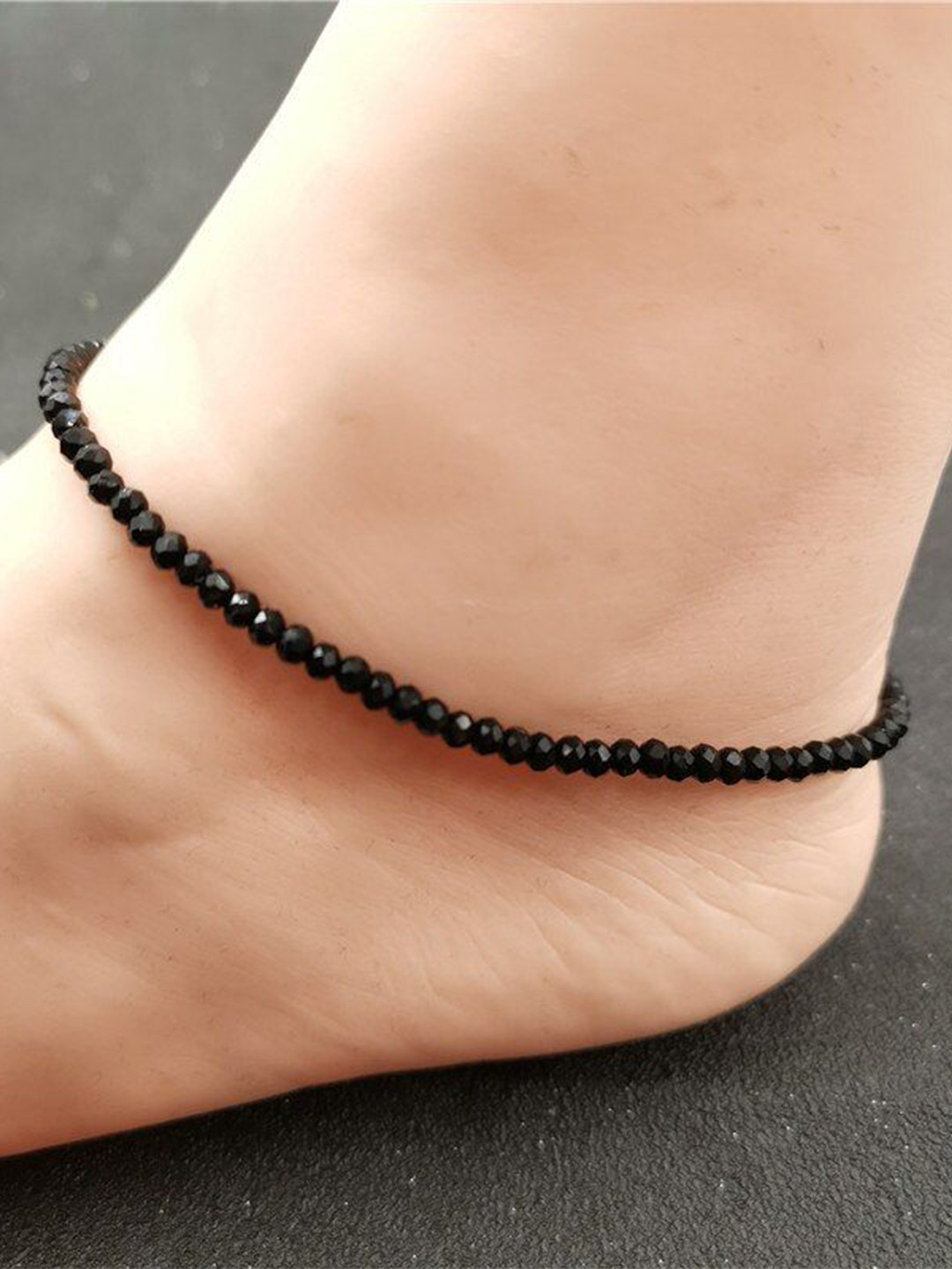 HIGH TRENDZ Silver-Plated Artificial Beads Anklet
