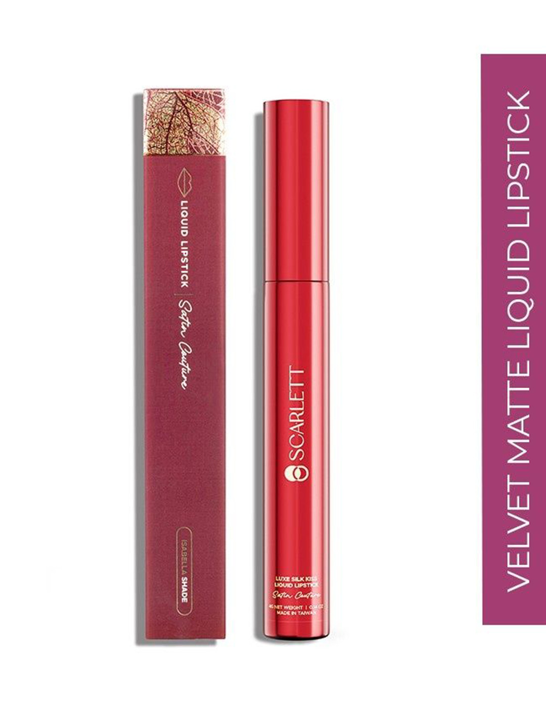 Scarlett Cosmetic Luxe Silk Kiss Liquid Velvet Matte Lipstick 4g Isabella Shade