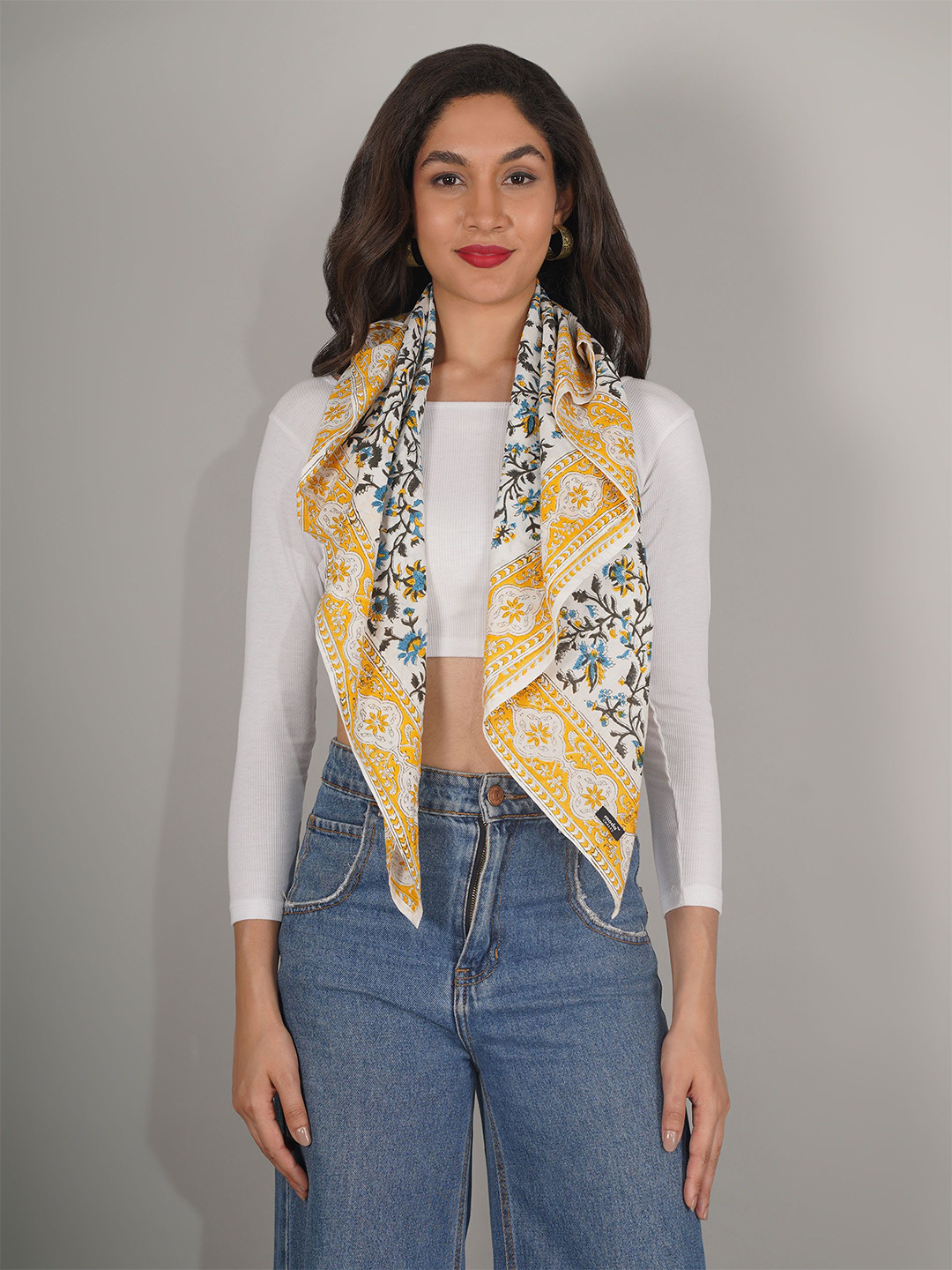 Moda Chales Floral Print Cotton Scarf