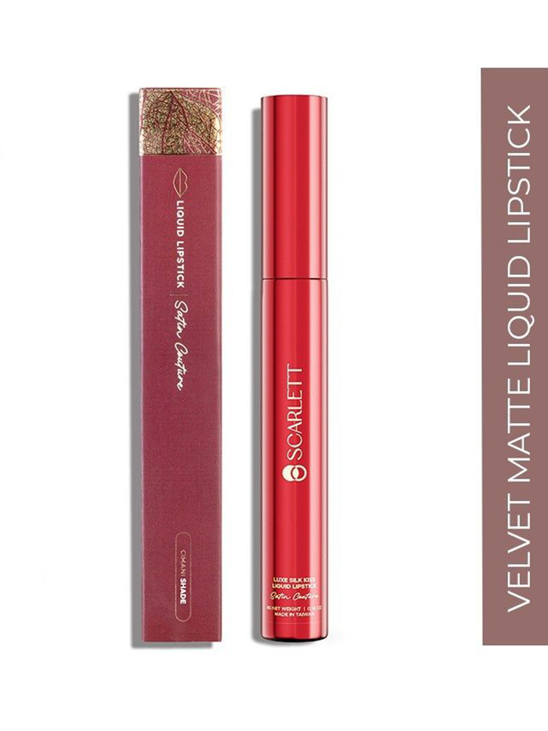 Scarlett Cosmetic Satin Couture Luxe Silk Kiss Matte Liquid Lipstick - 4 g - Cimani Shade
