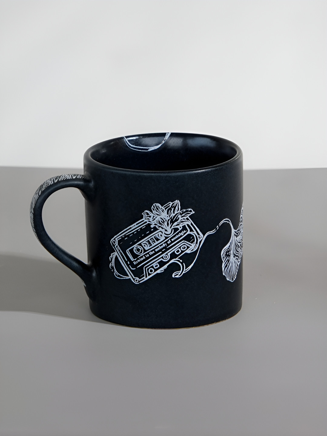 ALMIRO TREE Black Abstract Ceramic Handmade Mug-300ml