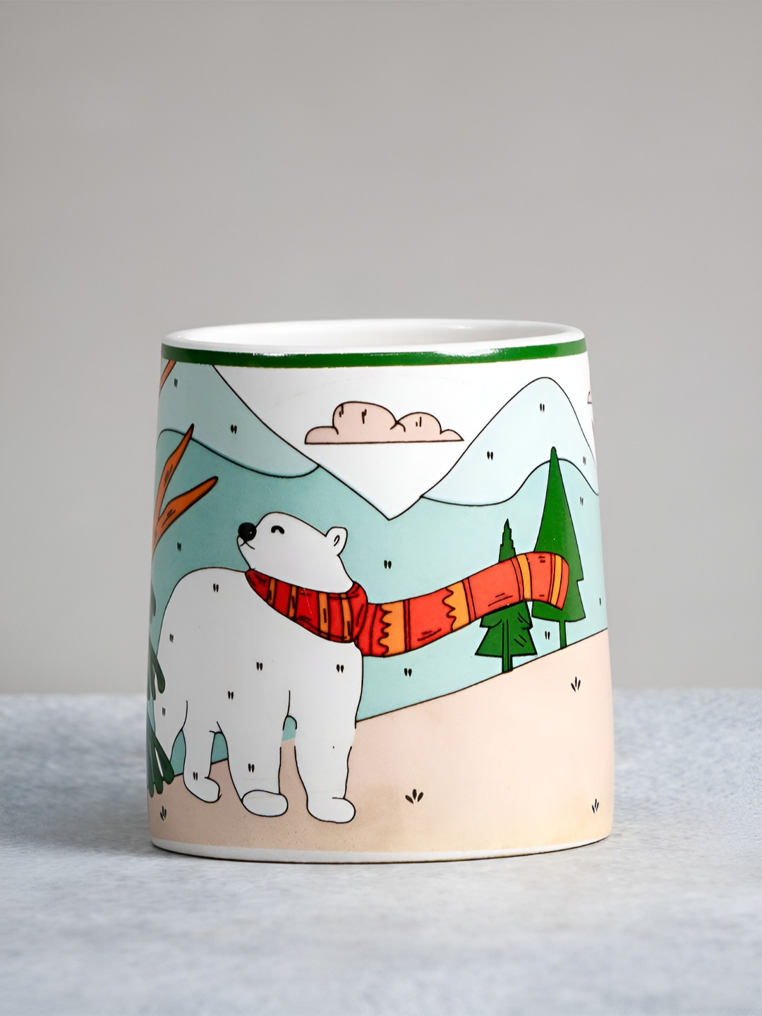 ALMIRO TREE Blue Conversational Ceramic Microwave Safe Mug-300ml