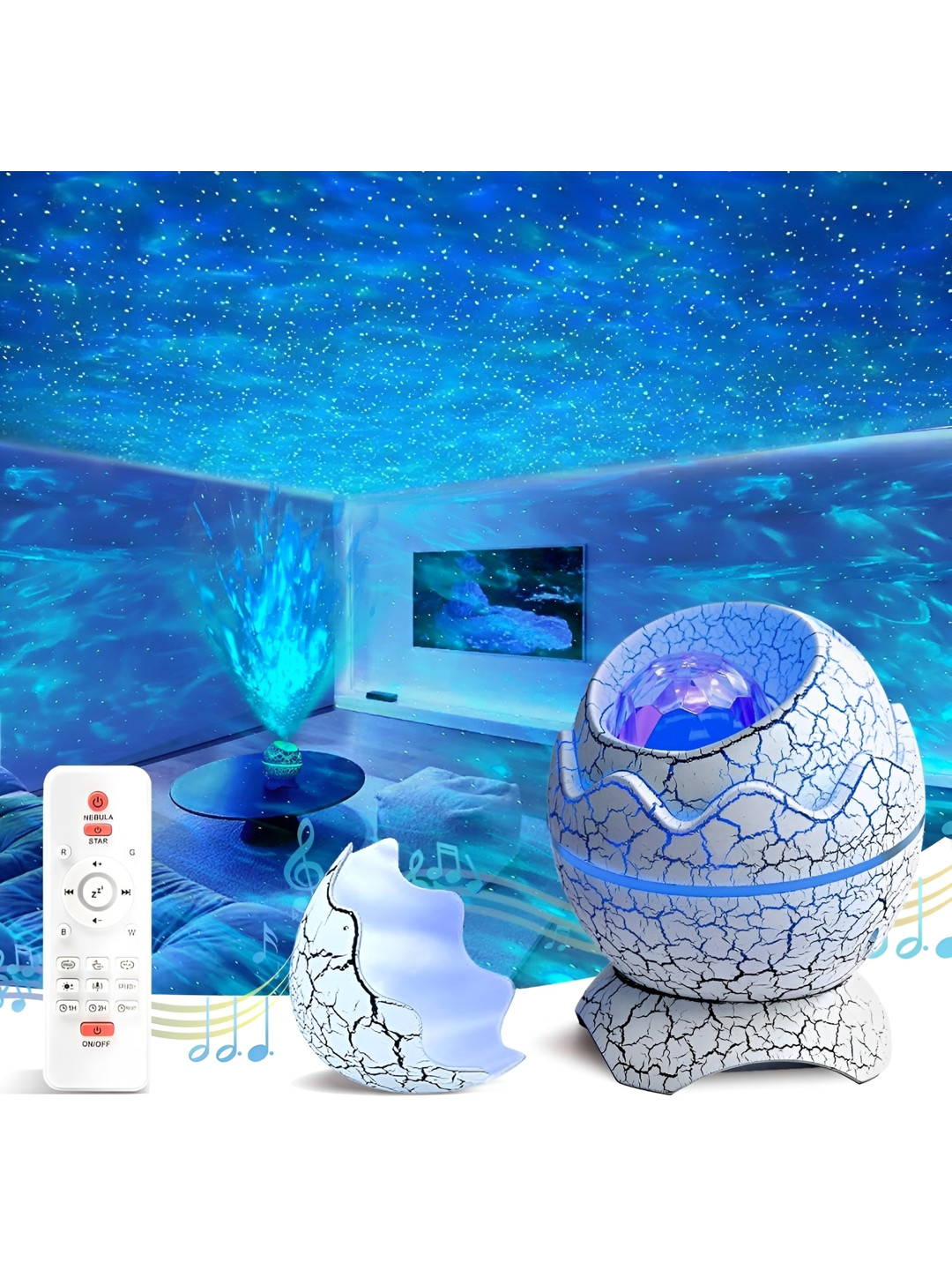 DWIZA ENTERPRISE White Acrylic Cylindrical Shaped Table Lamp With Bluetooth Speaker