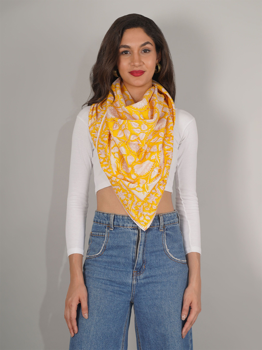 Moda Chales Women Floral Print Pure Cotton Scarf