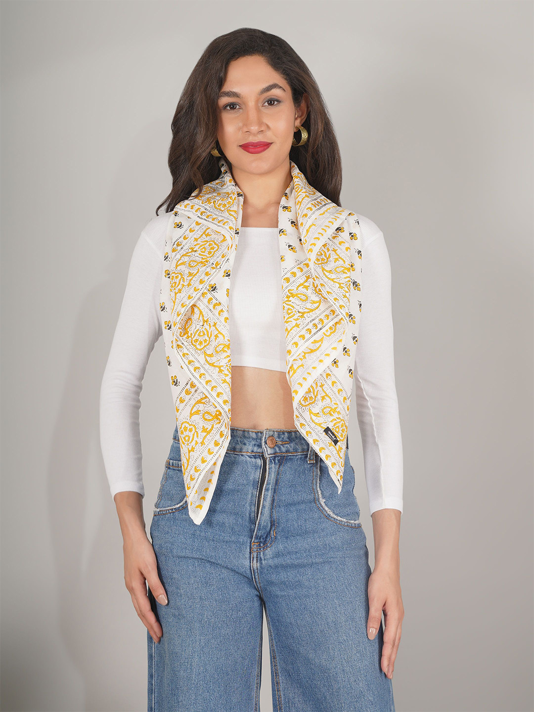 Moda Chales Women Floral Print Pure Cotton Scarf