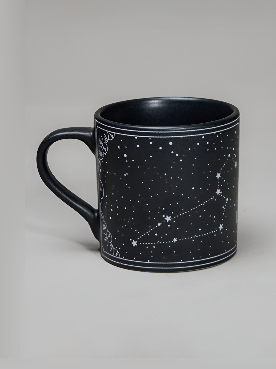 ALMIRO TREE Black Conversational Ceramic Microwave Safe Mug-300ml